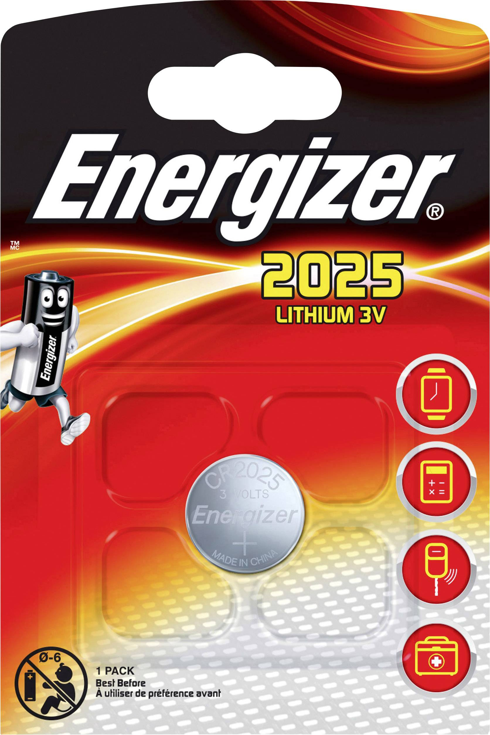 Energizer 10x Lithium 3V Zelle 1er Blister CR2025 IEC C Knopfzelle ECR2025