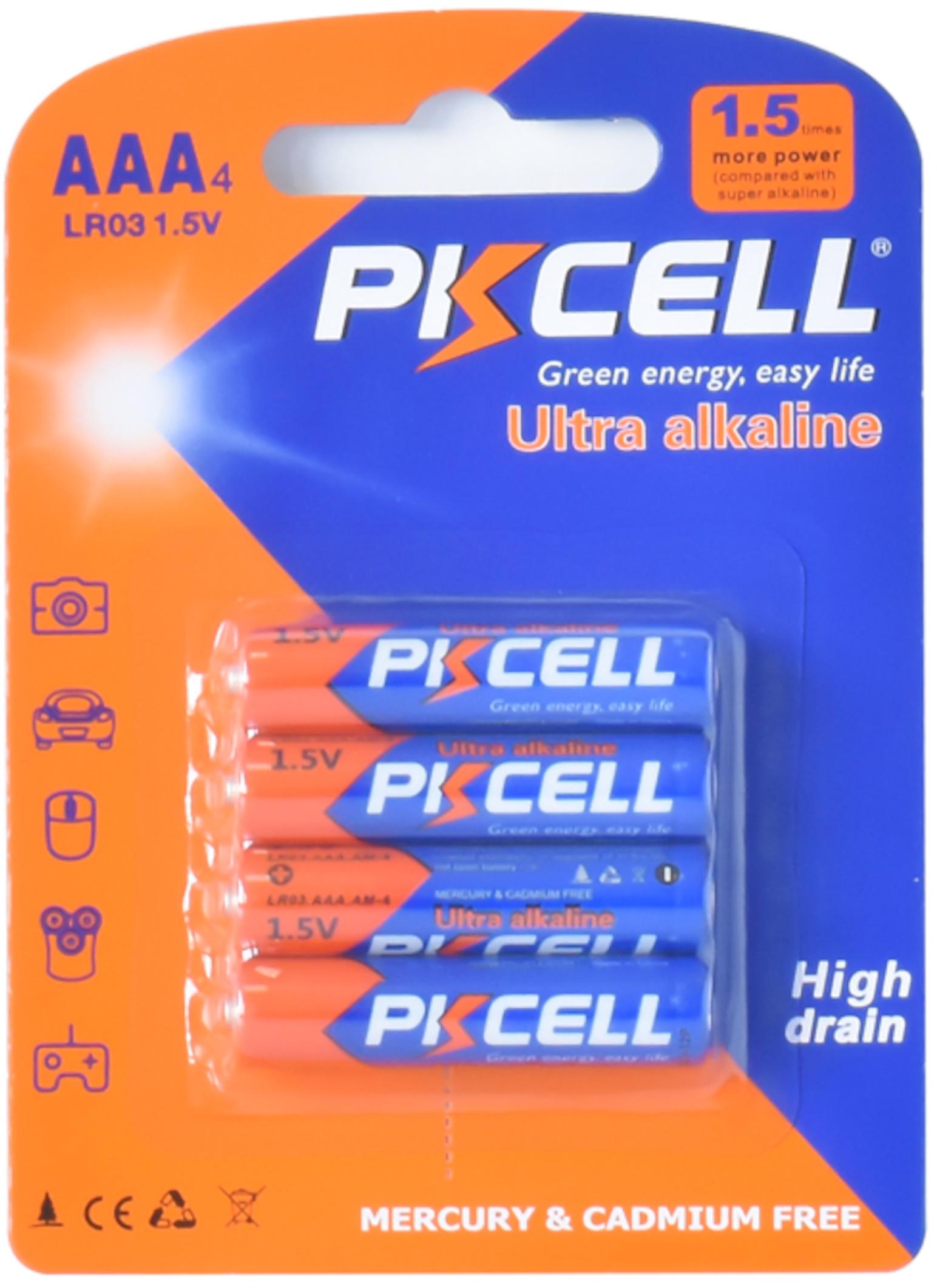 PKCELL 4er AAA LR03 Batterien 1,5V Ultra alkaline Blister für Tastaturen, Uhren und Kinderspielzeugen LR03 PKCELL 4er AAA LR03 Batterien 1,5V Ultra alkaline Blister für Tastaturen, Uhren und Kinderspielzeugen LR03