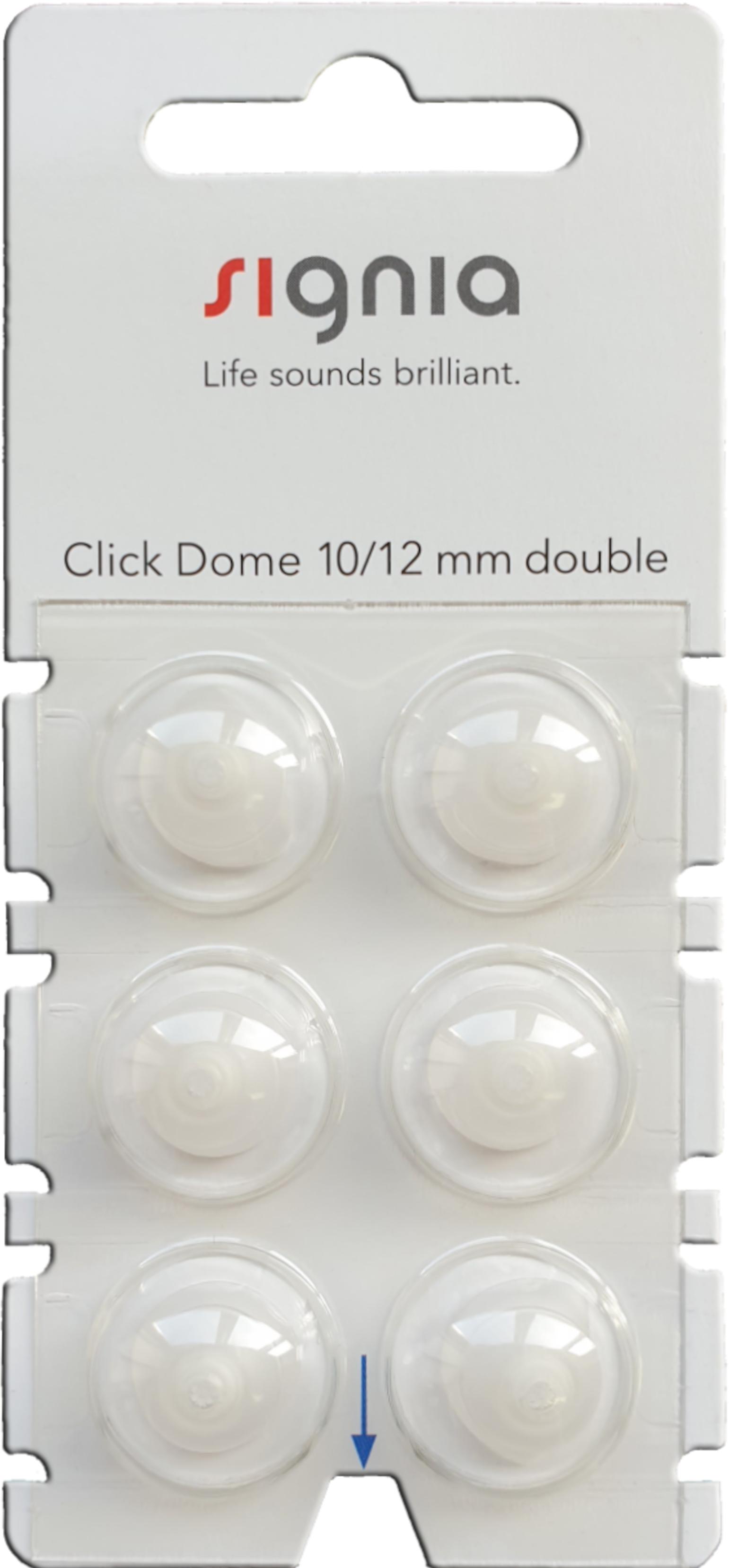 Signia Click 10/12 mm double Domes 6er Blister Weiß Hörgeräteschirmchen Silikon connexx 10426019