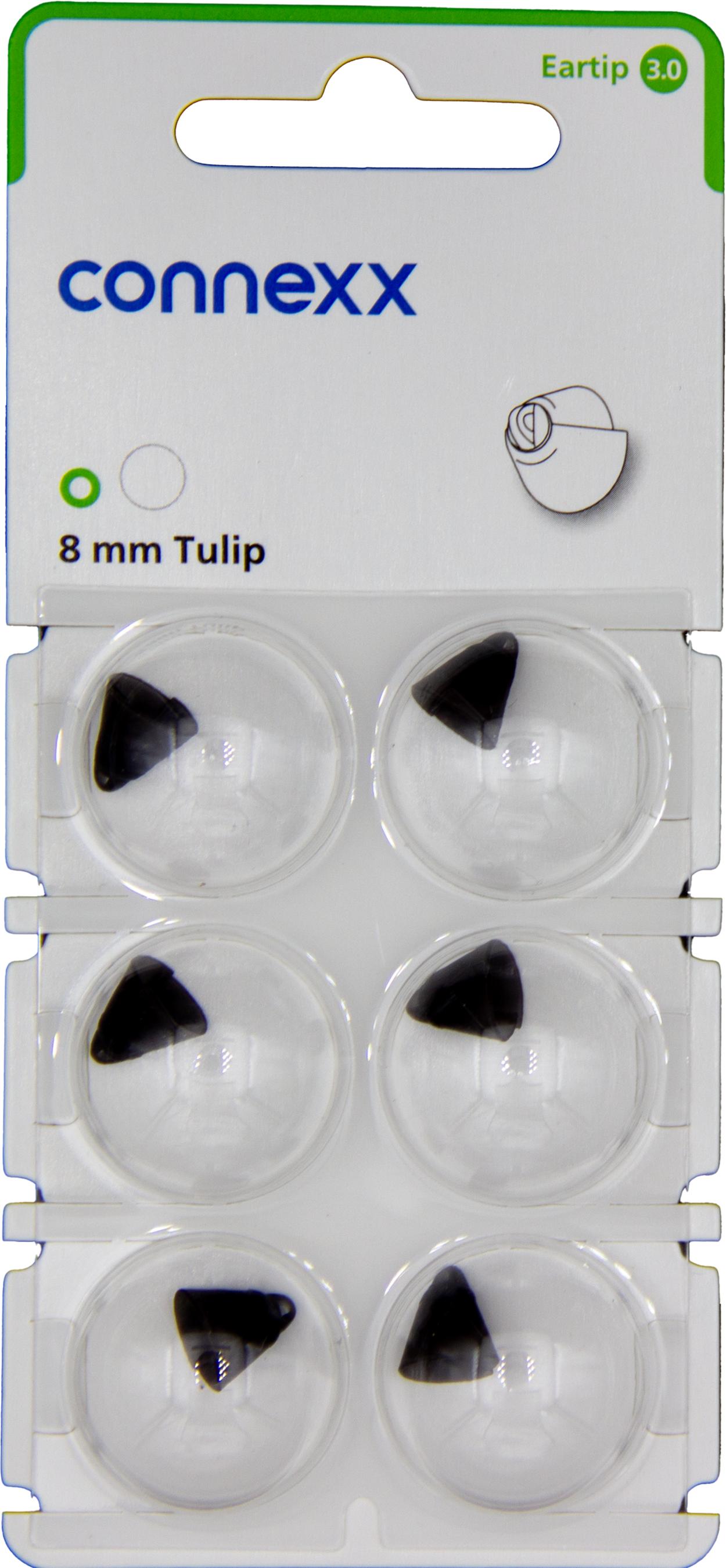 connexx Eartip 3.0 8 mm Tulip Domes 6er Blister Grün Hörgeräteschirmchen Silikon 10993682