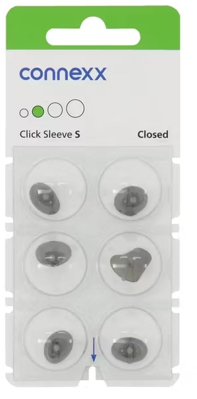 connexx Click Sleeve Closed S Domes 6er Blister Grün Hörgeräteschirmchen Silikon 10951147
