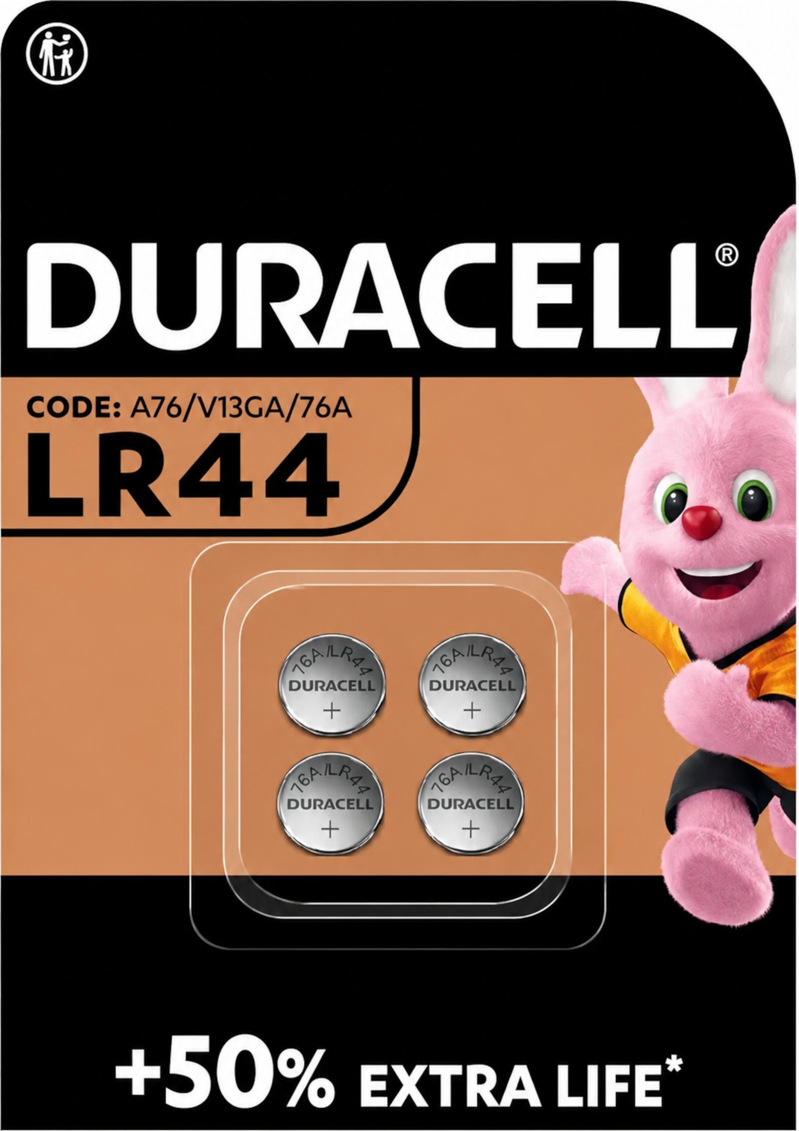 Duracell G13 V13GA 4er Blister LR44 Batterie Knopfzelle 76A LR1154 357A GPA76 AG13 LR44/A76