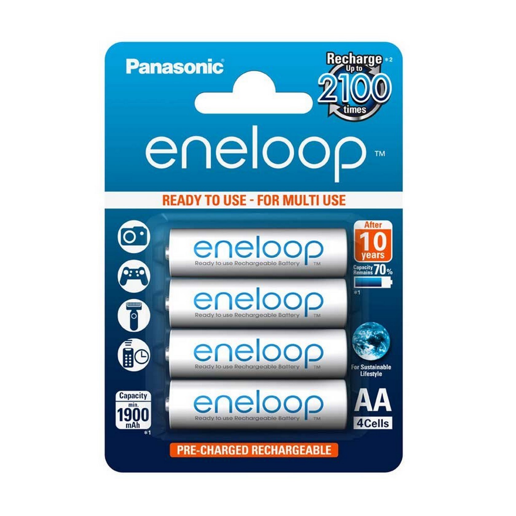 Panasonic Eneloop AA Akku 4er Blister R6 BK-3MCCE/4BE