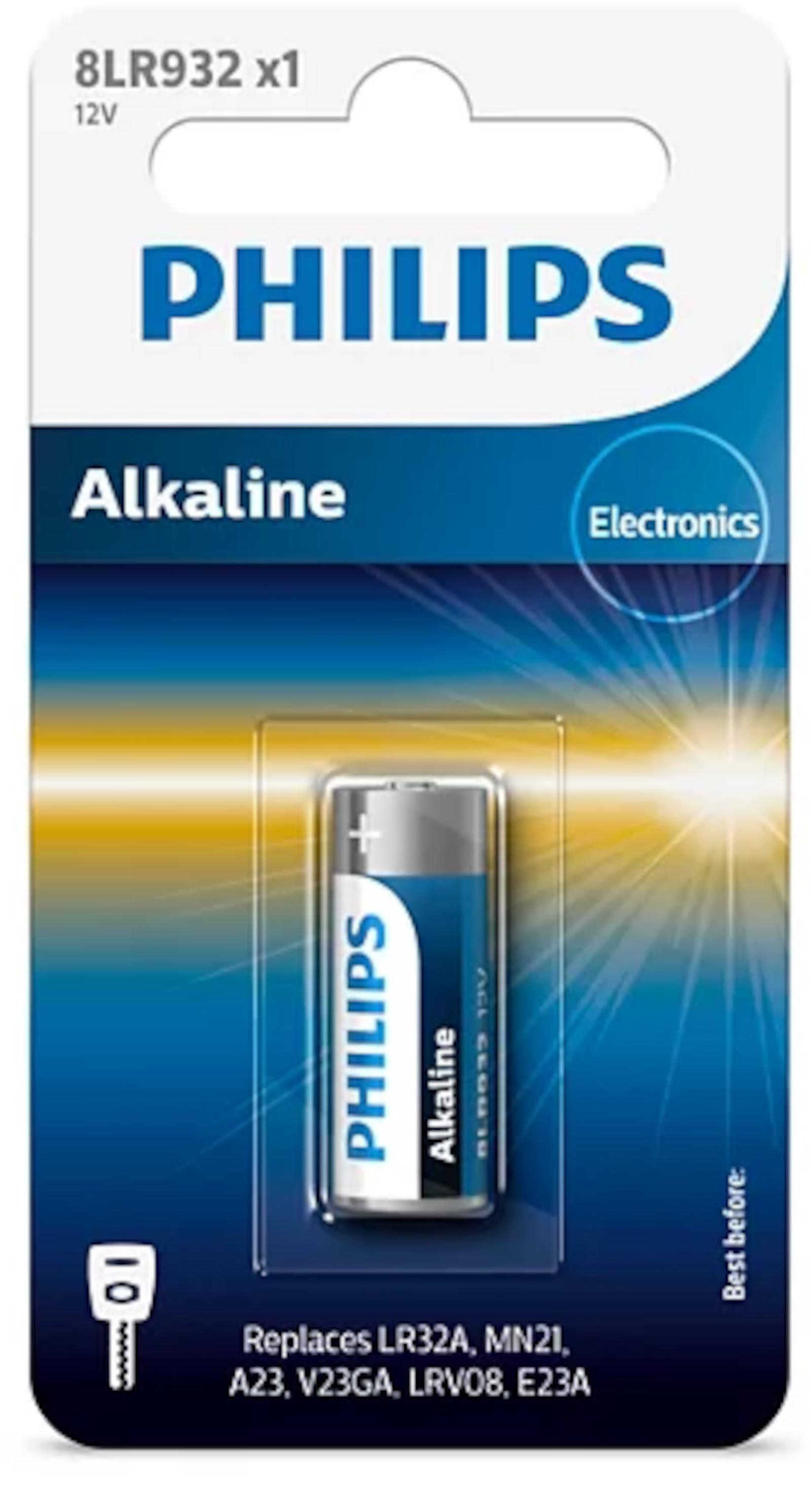 Philips Alkanline Batterie A23 8LR932 1er blister V23GA E23A 8LR932/01B