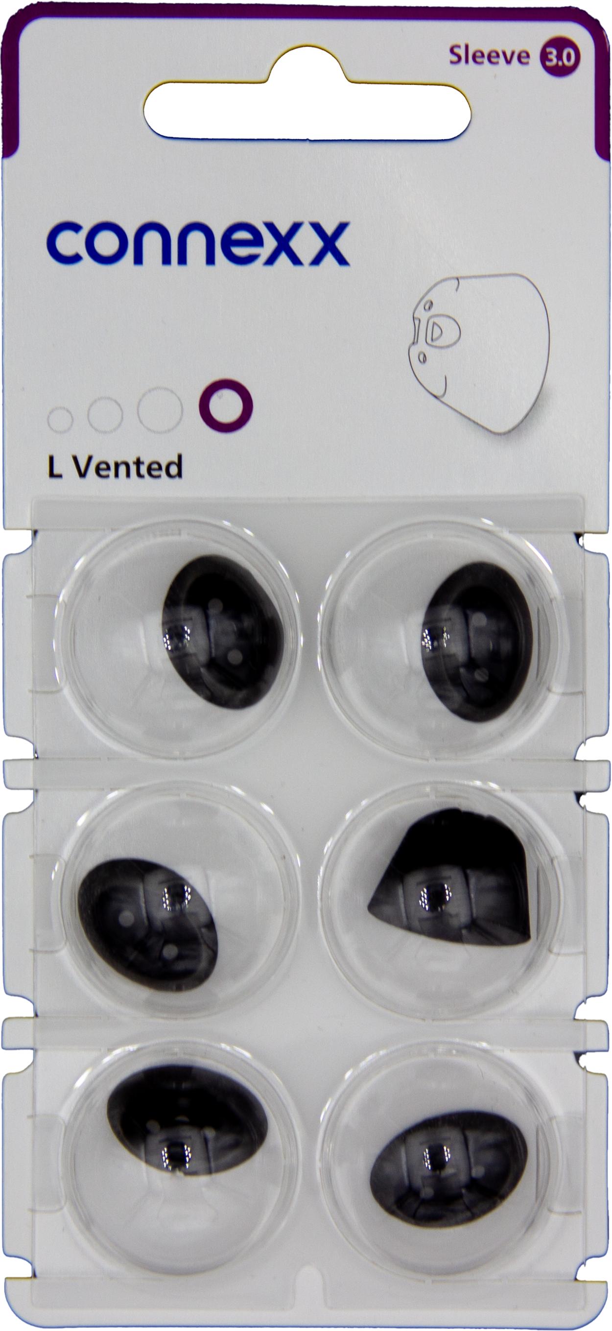 connexx Sleeve 3.0 Vented L Domes 6er Blister Lila Hörgeräteschirmchen Silikon 10992866