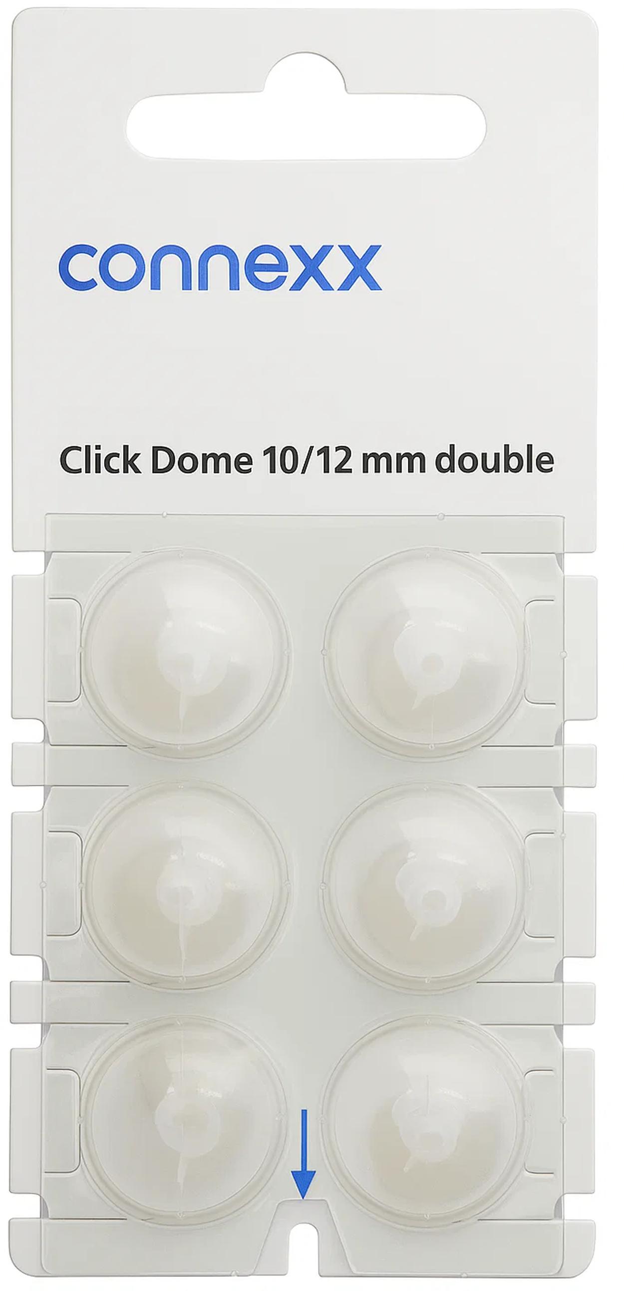 connexx Click 10/12 mm double Domes 6er Blister Weiß Hörgeräteschirmchen Silikon 10426019