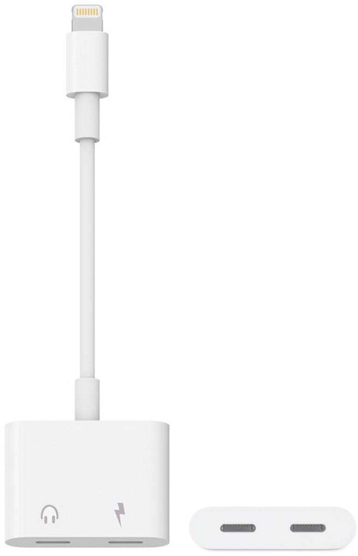 EWANTO 10cm für Apple für iOS iPhone 5 bis 13 X Xr Xs Max Ipad (m) auf für  (w) Audio und Lade Adapter Kabel Musik weiß MKNO-008
