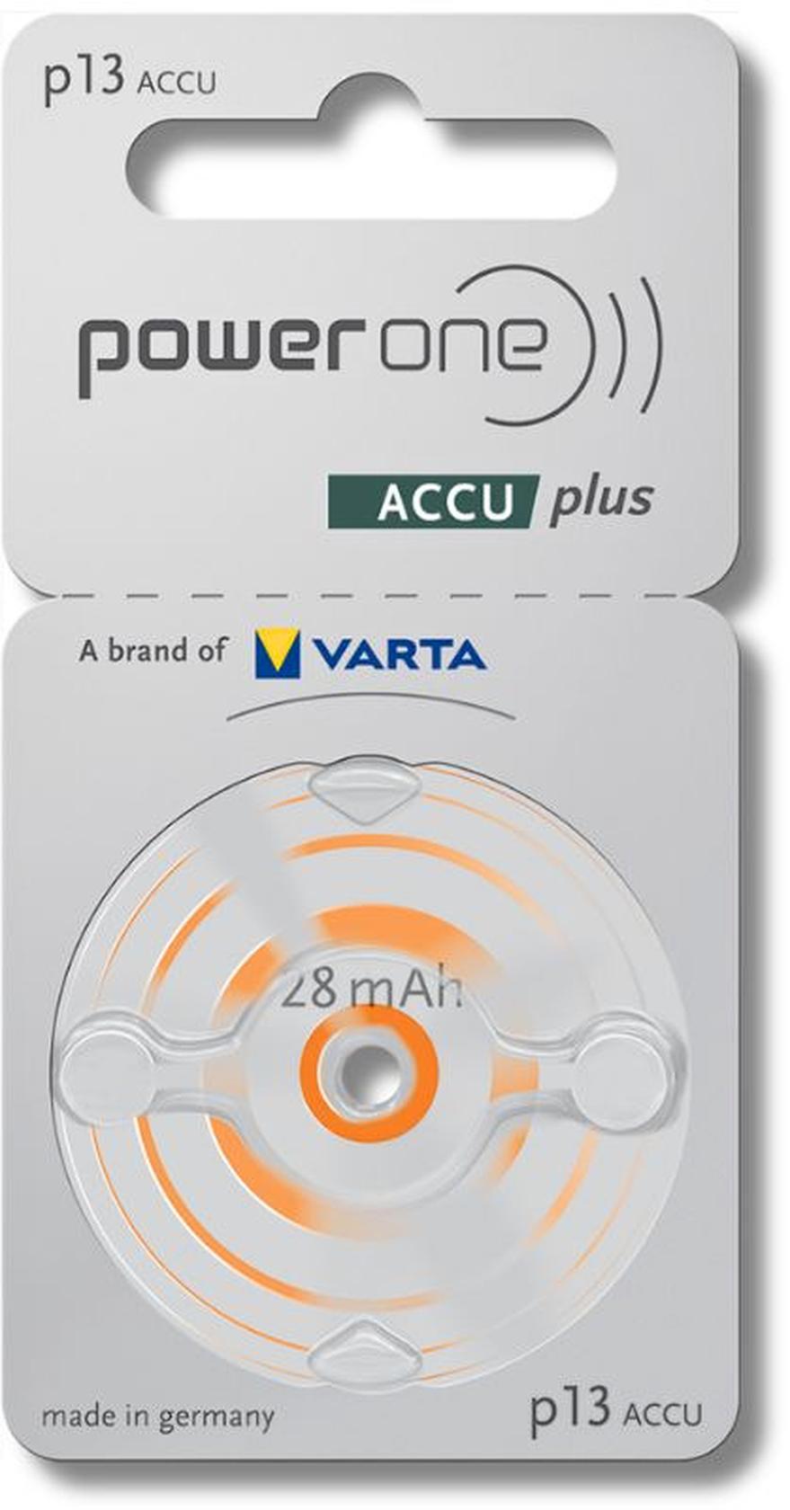 Varta Power One 13 ACCU plus Orange p13 Akku für Hörgeräte NiMH 2er Blister p13