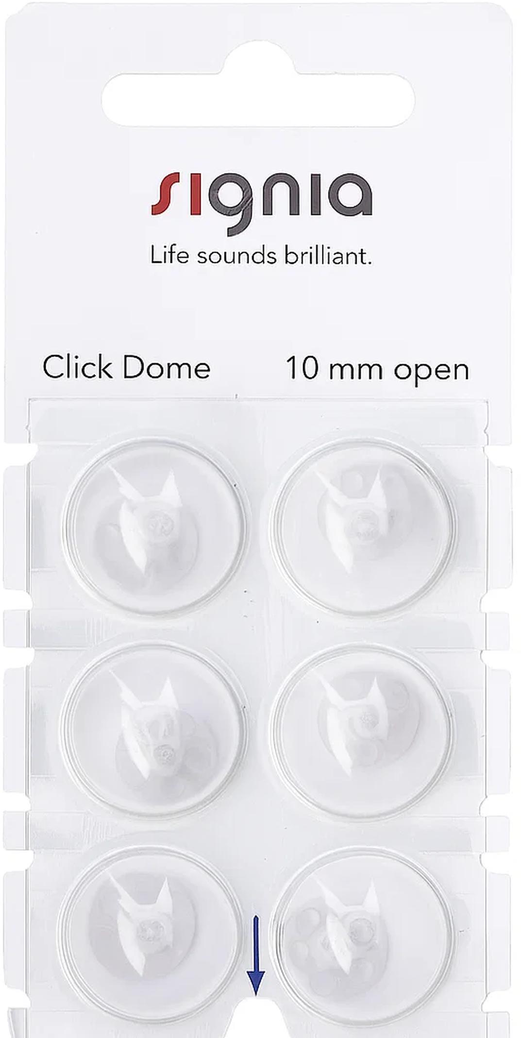 Signia Click Open 10 mm Domes 6er Blister Weiß  Hörgeräteschirmchen Silikon connexx 10426015