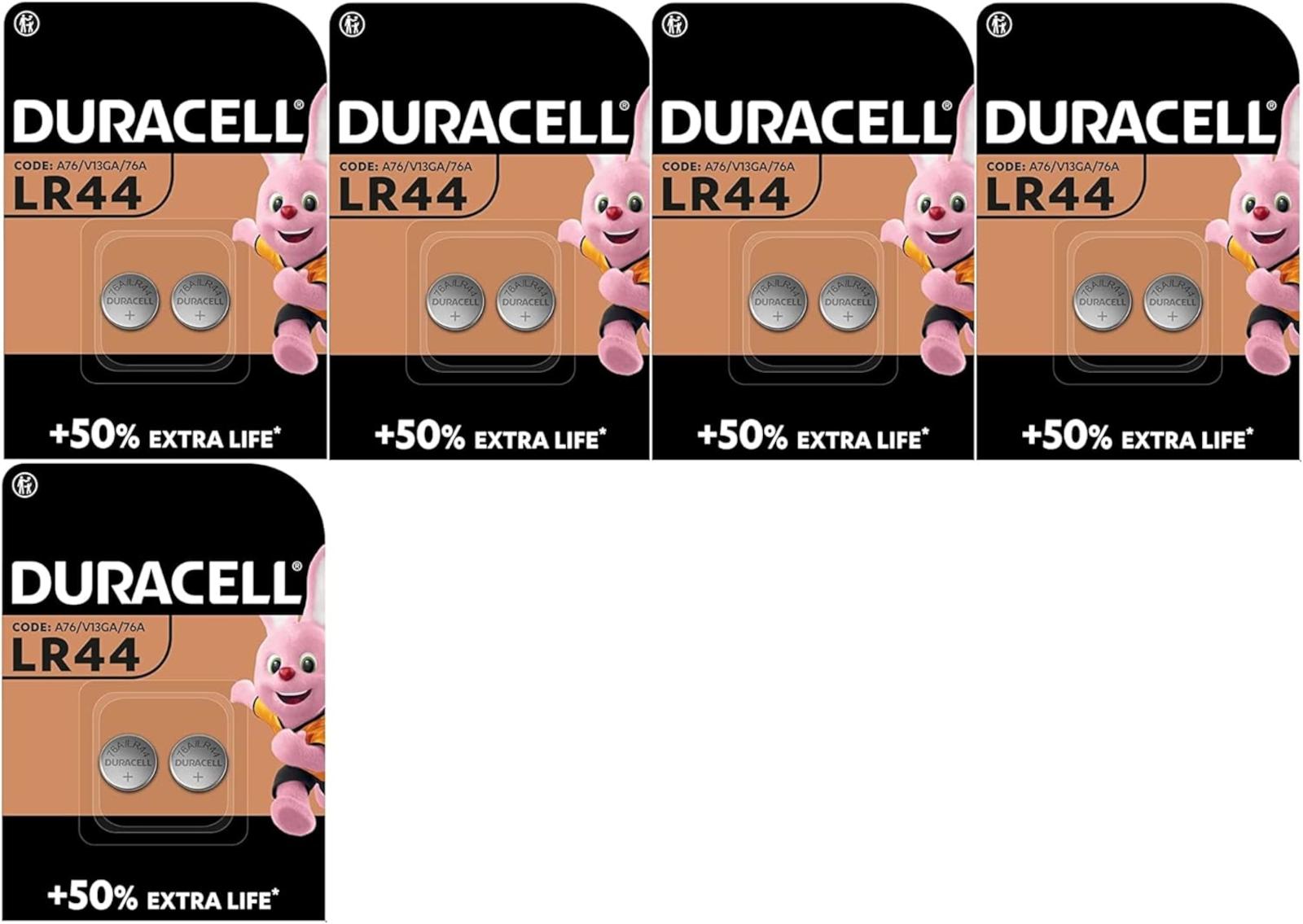 Duracell G13 V13GA 10er Blister LR44 Batterie Knopfzelle 76A LR1154 357A GPA76 AG13 LR44/A76
