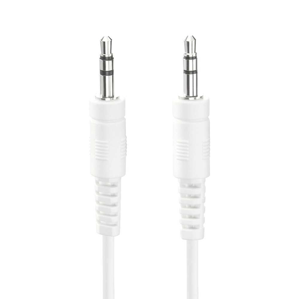 EWANTO 50cm Klinke Stecker 3,5mm AUX (m) auf Klinke Stecker 3,5mm AUX (m) Weiß Audio Musik Kopfhörer Earphone Earpad Headphone Kabel JS-0023