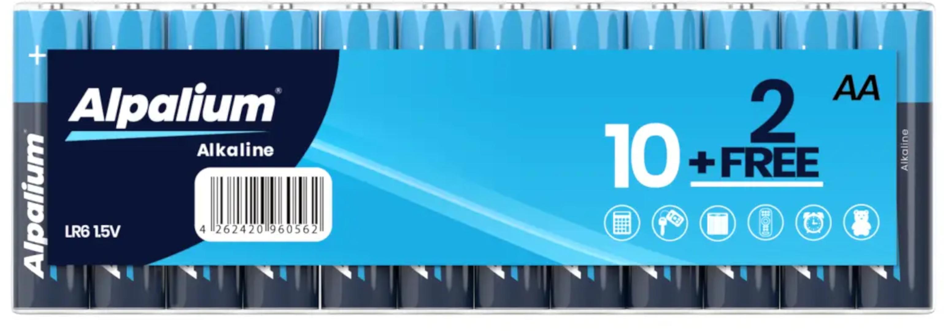 Alpalium AA 10+2 12er Shrink Batterie Alkaline LR6 / SP12 1,5V 12101206