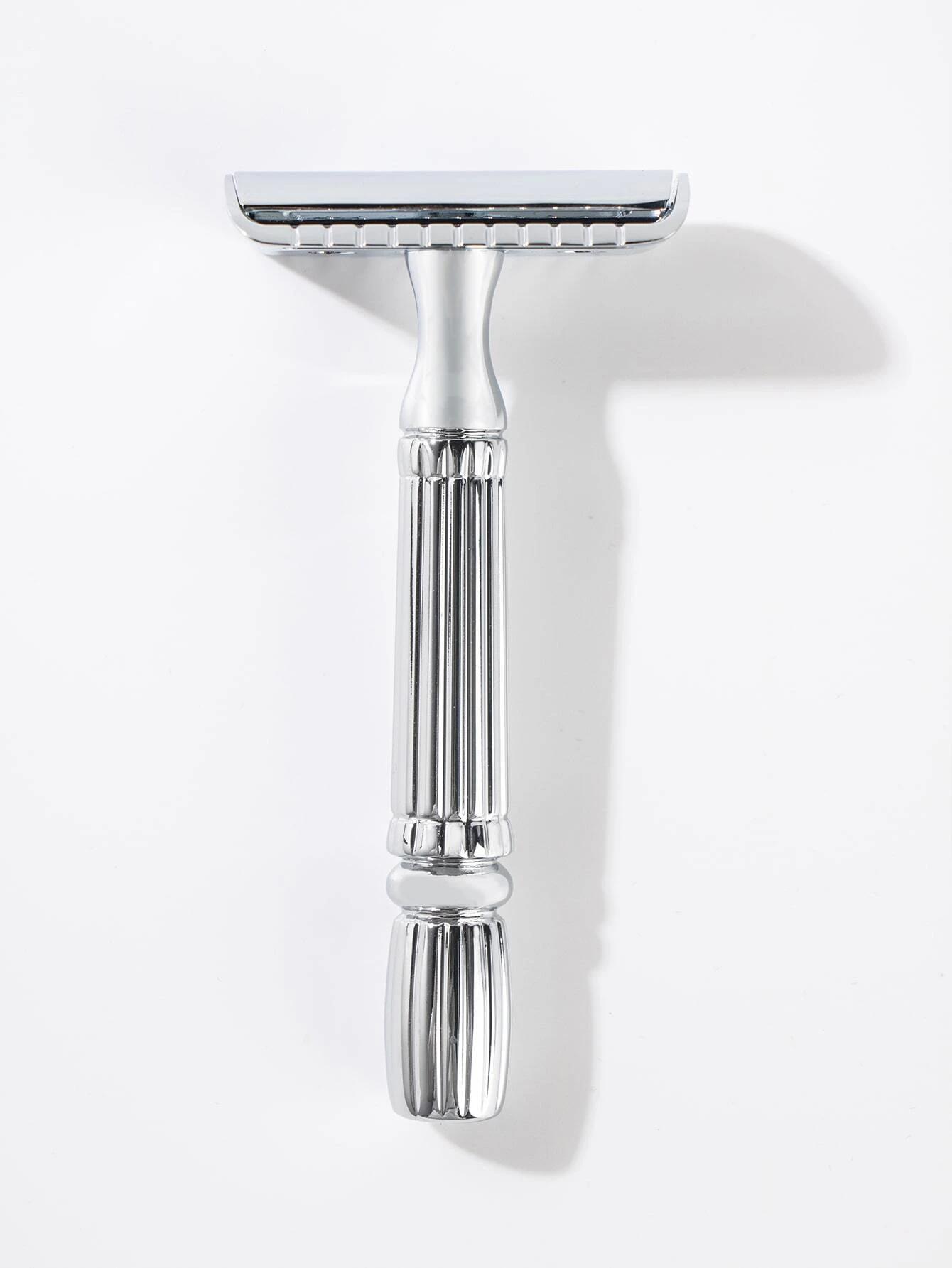 EWANTO Reise Rasierhobel aus Edelstahl, Silber. Set mit praktischem Etui, Mehrwegrasierer Für klassische Rasierklingen. Besonders sanfte, gründliche, hautfreundliche Nassrasur Präzisionsrasierer Reise Reiserasierer RHES-02