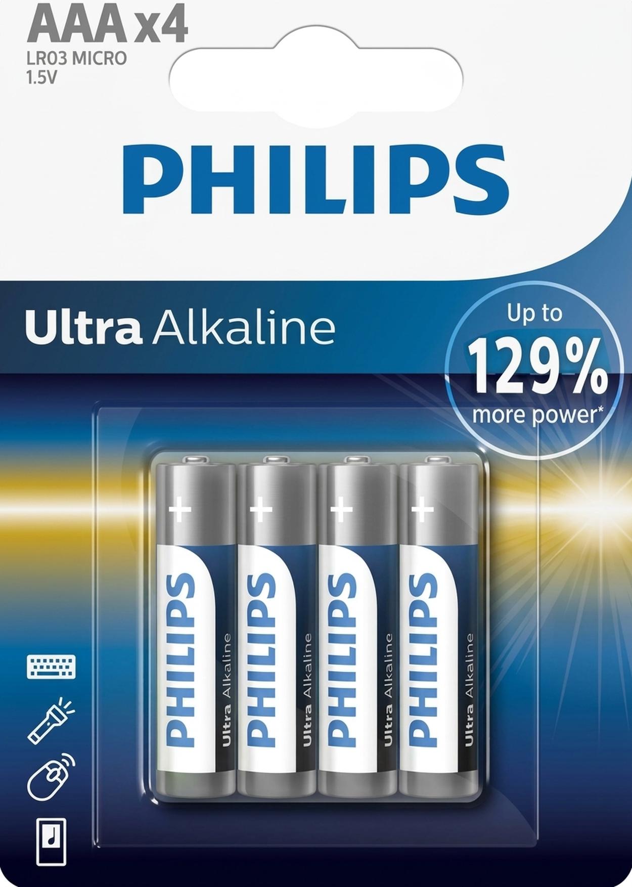 Philips Ultra Alkaline AAA/LR03 4er blister LR03P4B/10