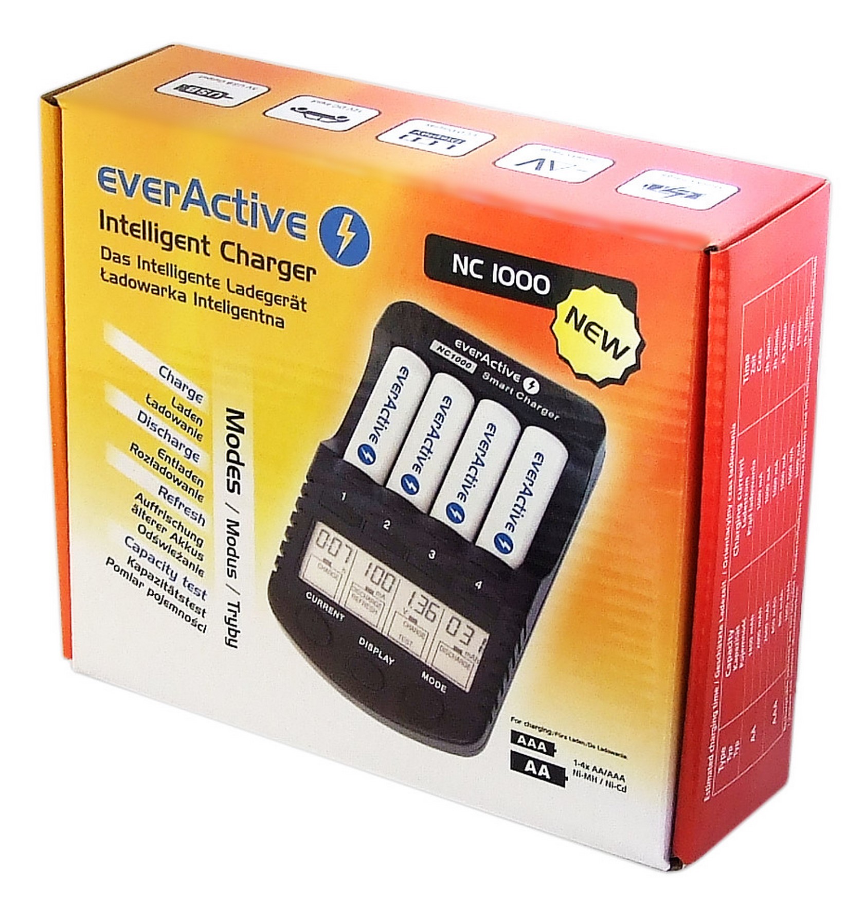 everActive professionelles Akku Ladegerät !PLUS NC1000+