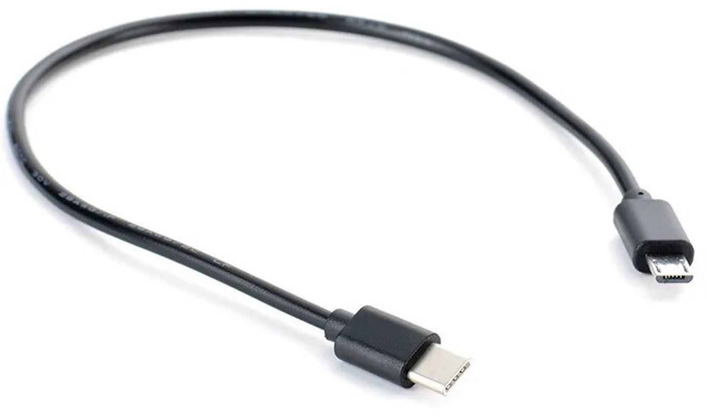 EWANTO 30cm Adapterkabel USB-C (m) auf micro USB (m) Schwarz Smartphone Laptop UCTMU-01