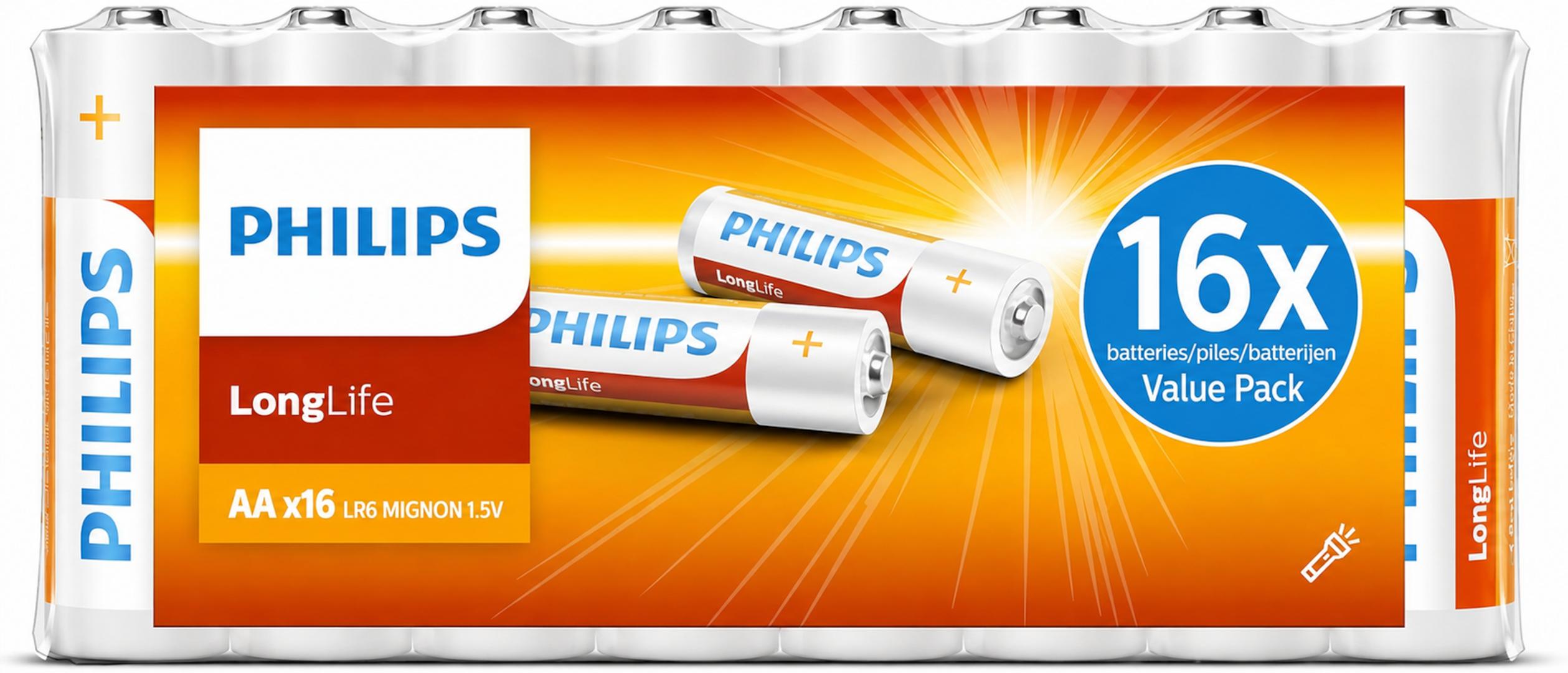 Philips Longlife AA 16er Pack R6L4F/10