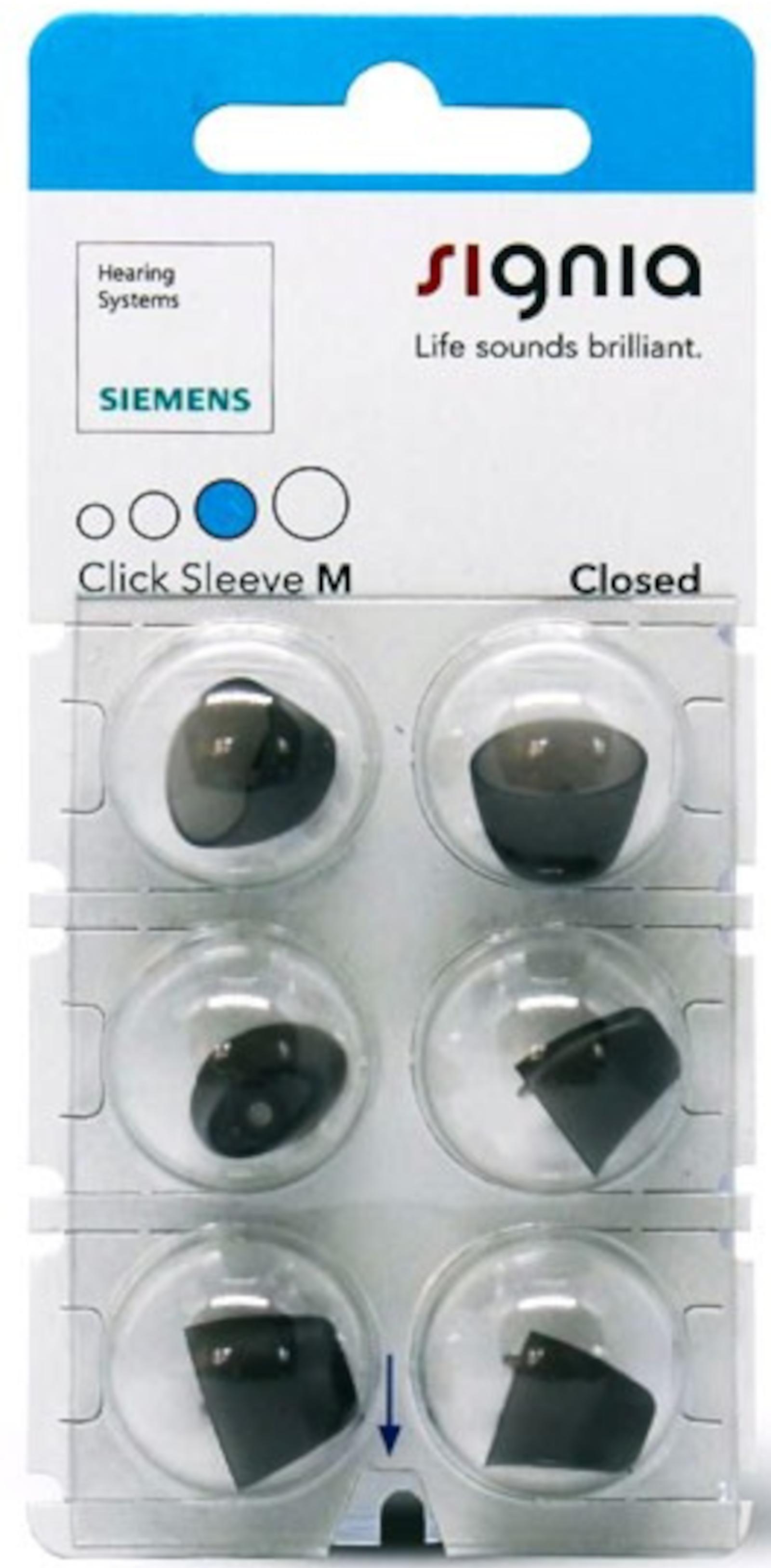 Signia Sleeve 3.0 Closed M Domes 6er Blister Blau  Hörgeräteschirmchen Silikon 10992861