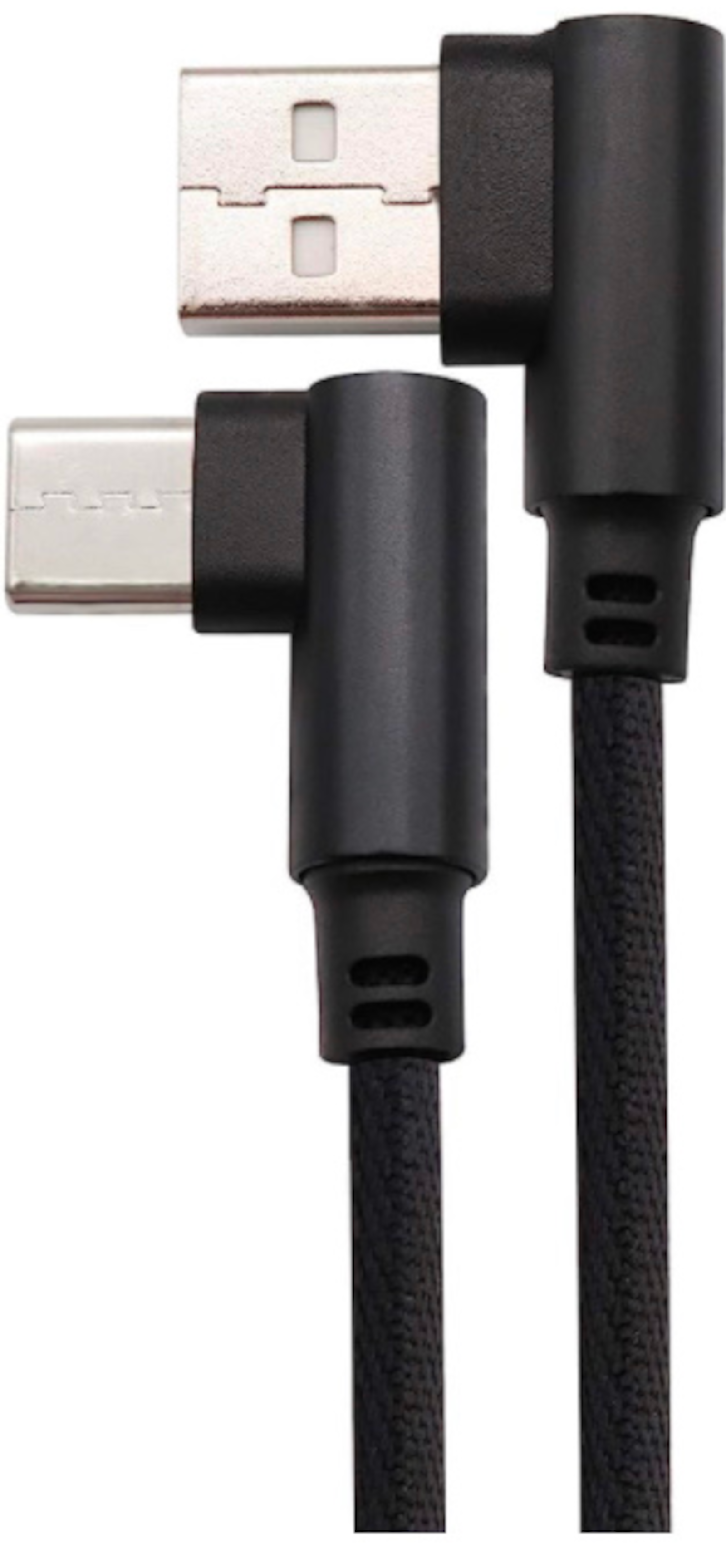 EWANTO 90° gewinkeltes USB-A (m) auf micro USB (m) 1m Kabel schwarz 2,4A Ladestrom, zum Laden von Handys, für Tablets, Bluetooth speaker GWL-01
