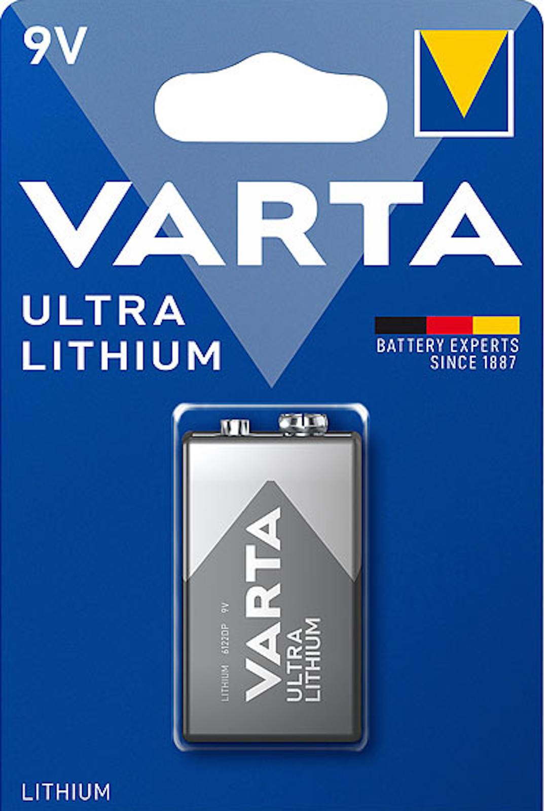 Varta 50x Ultra Lithium 9V 1er Blister E-Block Batterie, für Rauchmelder, GPS Geräte, Sport- und Outdoor-Einsätze FR22-L522 6122