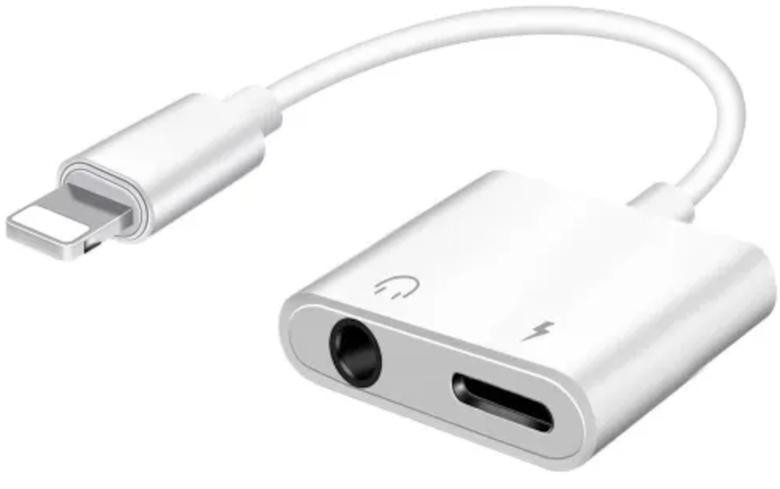 EWANTO für Apple für iPhone für iOS 5 bis 13 X Xr Xs Max für Ipad (m) auf Klinke Stecker 3,5mm AUX (w) Buchse Kabel plus für Apple für iPhone 5 bis 13 X Xr Xs Max für Ipad Lade-Adapterkabel weiß  Musik für Handy für Macbook für ipad Laptop fü