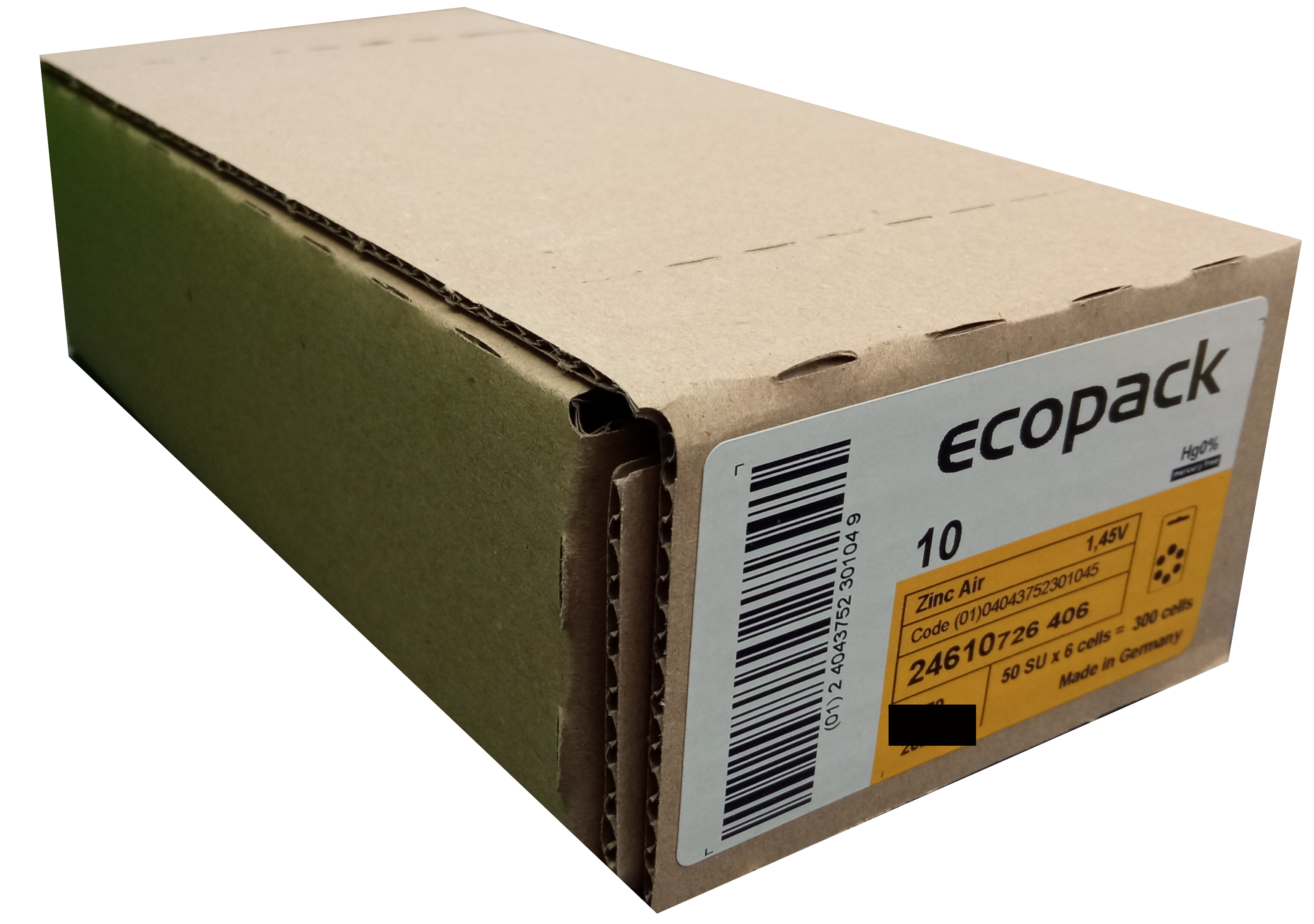 Varta 50x ecopack Gr. 10 Hörgerätebatterien 6er Blister Gelb 1,4V 24610 PR70