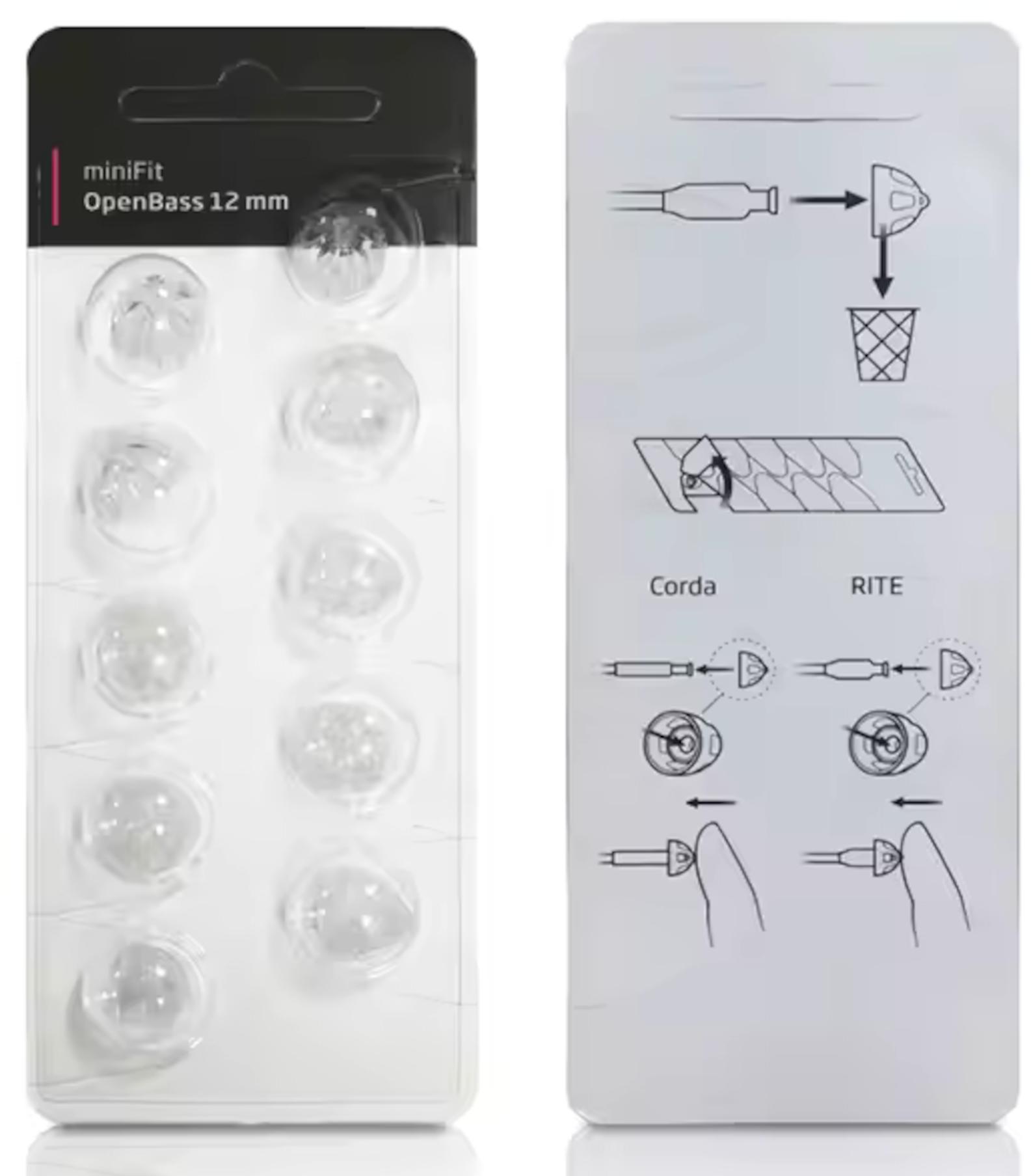 EWANTO_de__L21316__EWANTO_MIFTOB-01_11193 EWANTO miniFit 10er Blister 12 mm OpenBass wie Oticon Domes Kuppeln Schirmchen für oticon miniFit Ex-Hörer MIFTOB-01