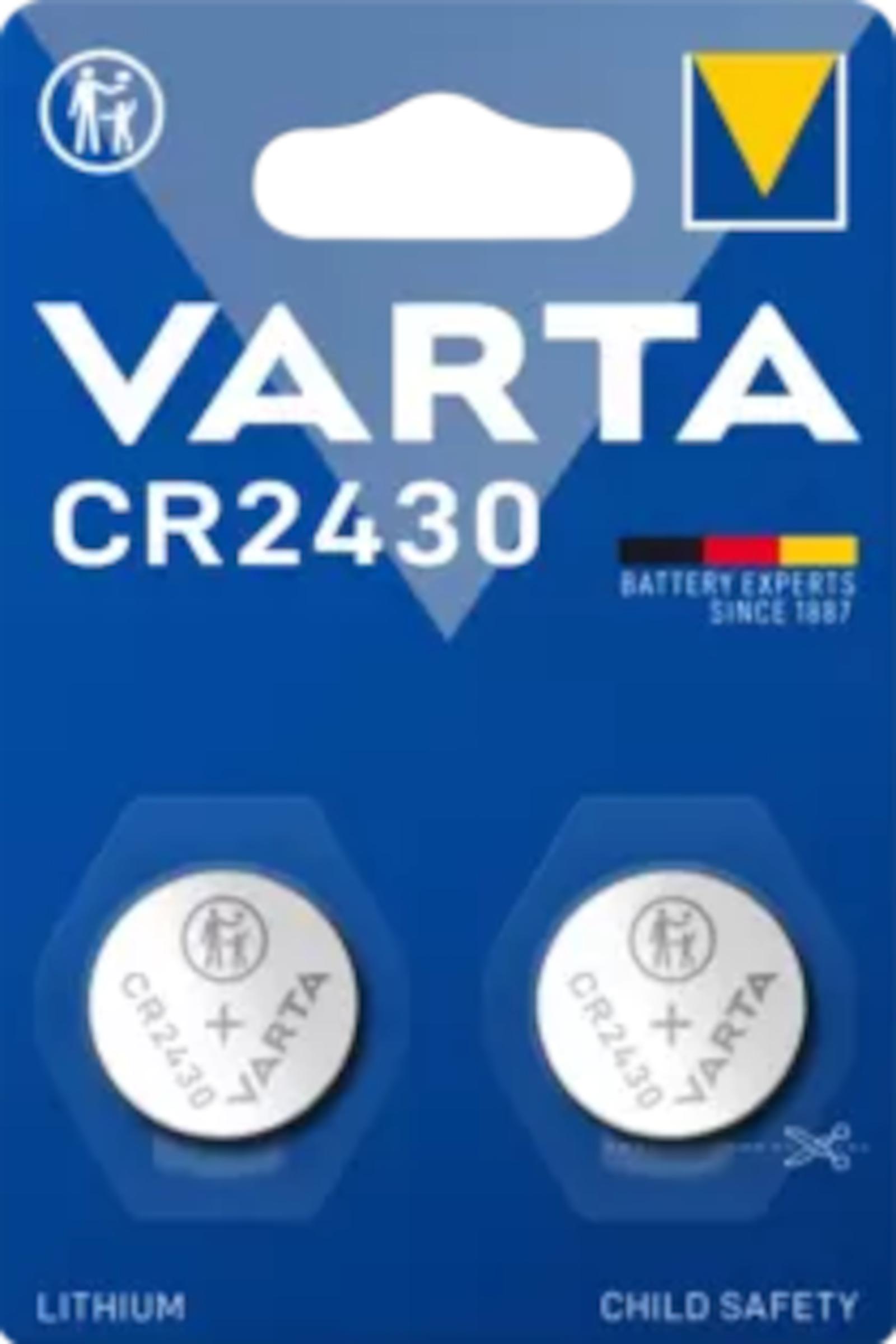 Varta 2er Blister CR2430 Lithium Coin Primär Lithium 06430 Mangan 3V Alarmsysteme Autoschließsysteme Blutzuckermessgerät Fernbedienung 6430