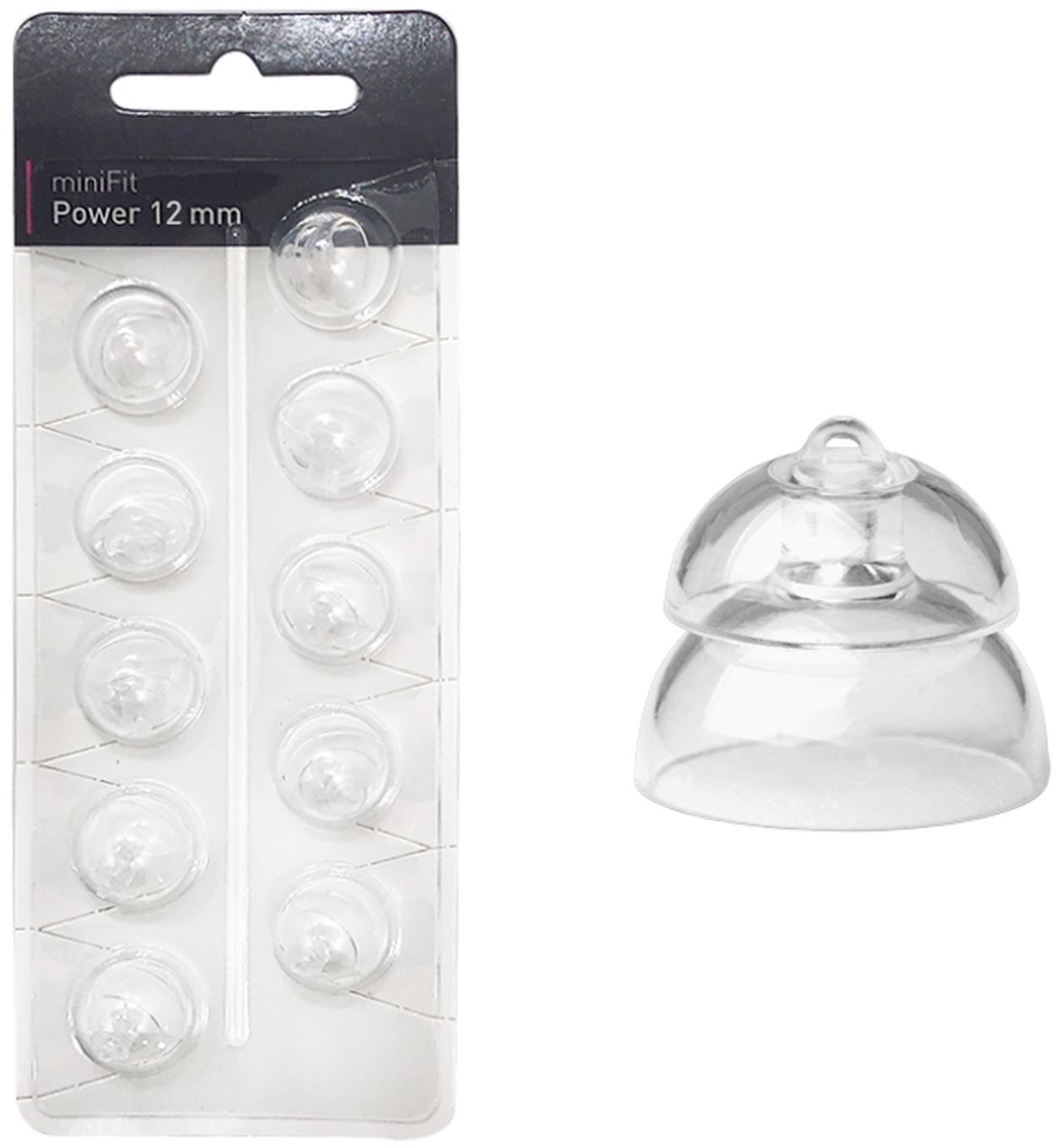 EWANTO miniFit 10er Blister 12 mm Power wie Oticon Domes Kuppeln Schirmchen für oticon miniFit Ex-Hörer MIFTP12M