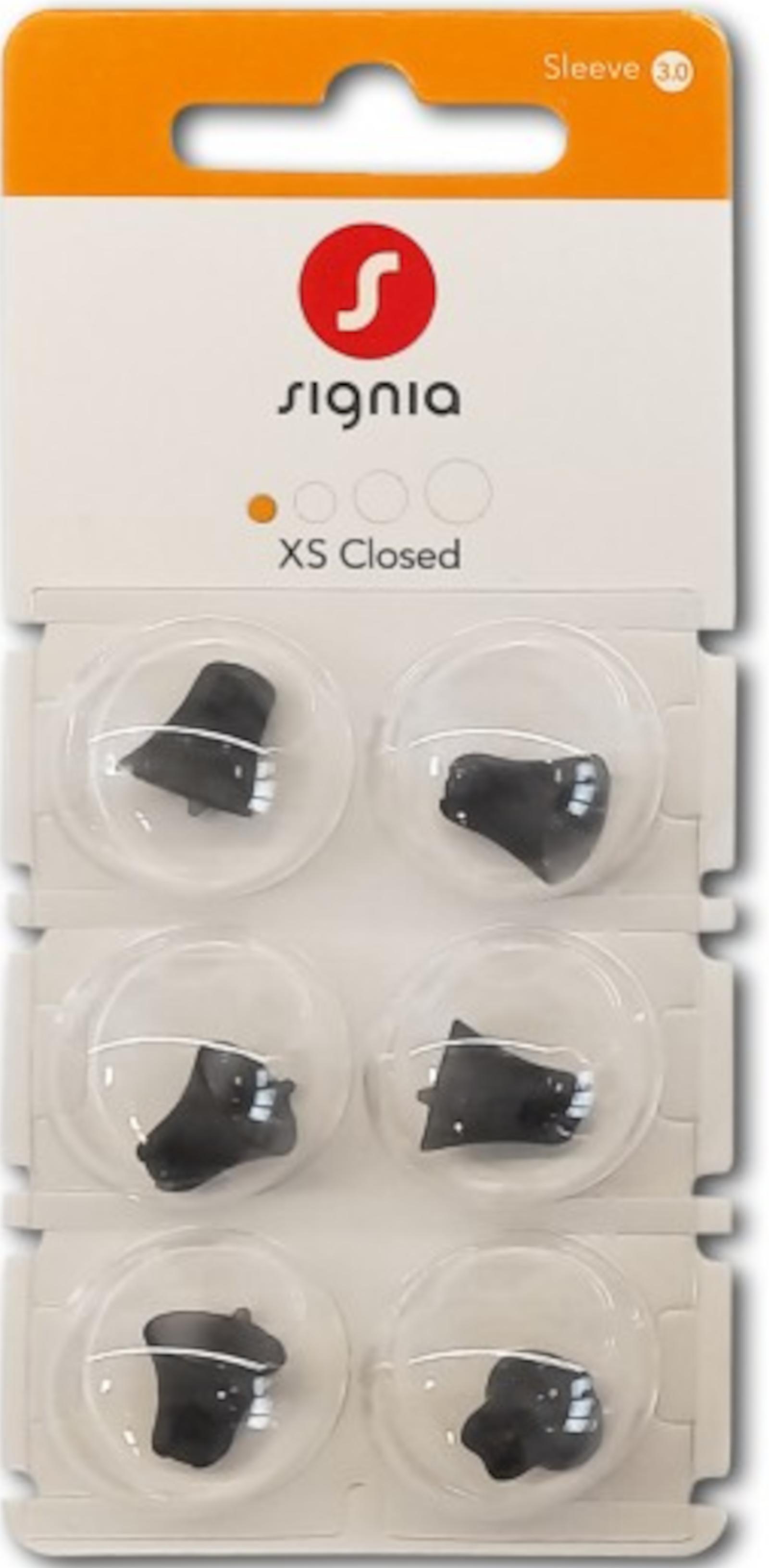 Signia Sleeve 3.0 Closed XS Domes 6er Blister Orange Hörgeräteschirmchen Silikon 10992859
