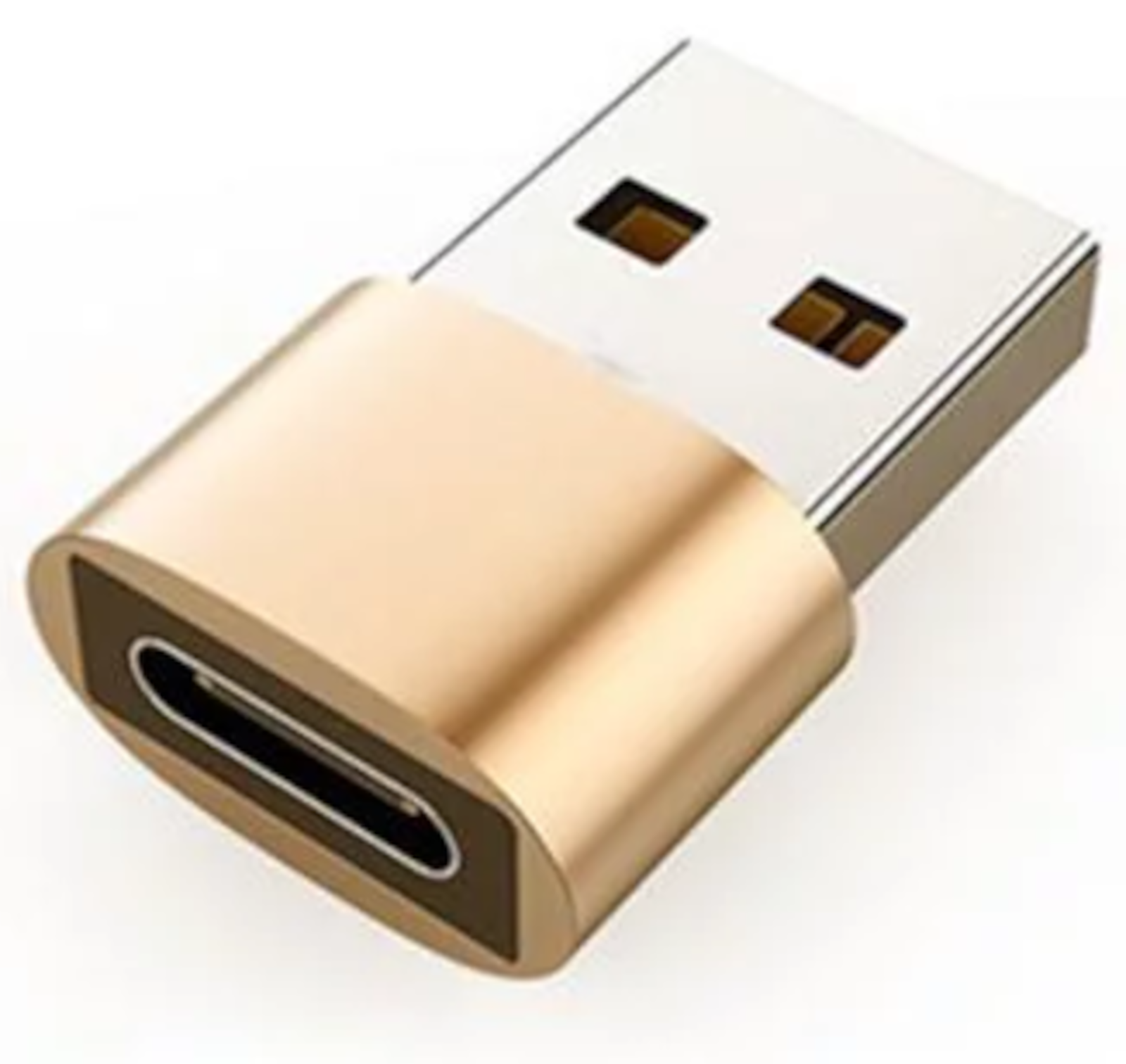 EWANTO 2,2cm Adapterstecker USB-A (m) auf USB-C (w) Stick Gold für Samsung Xiaomi Pixel Smartphone Laptop und Tablet JR-0024