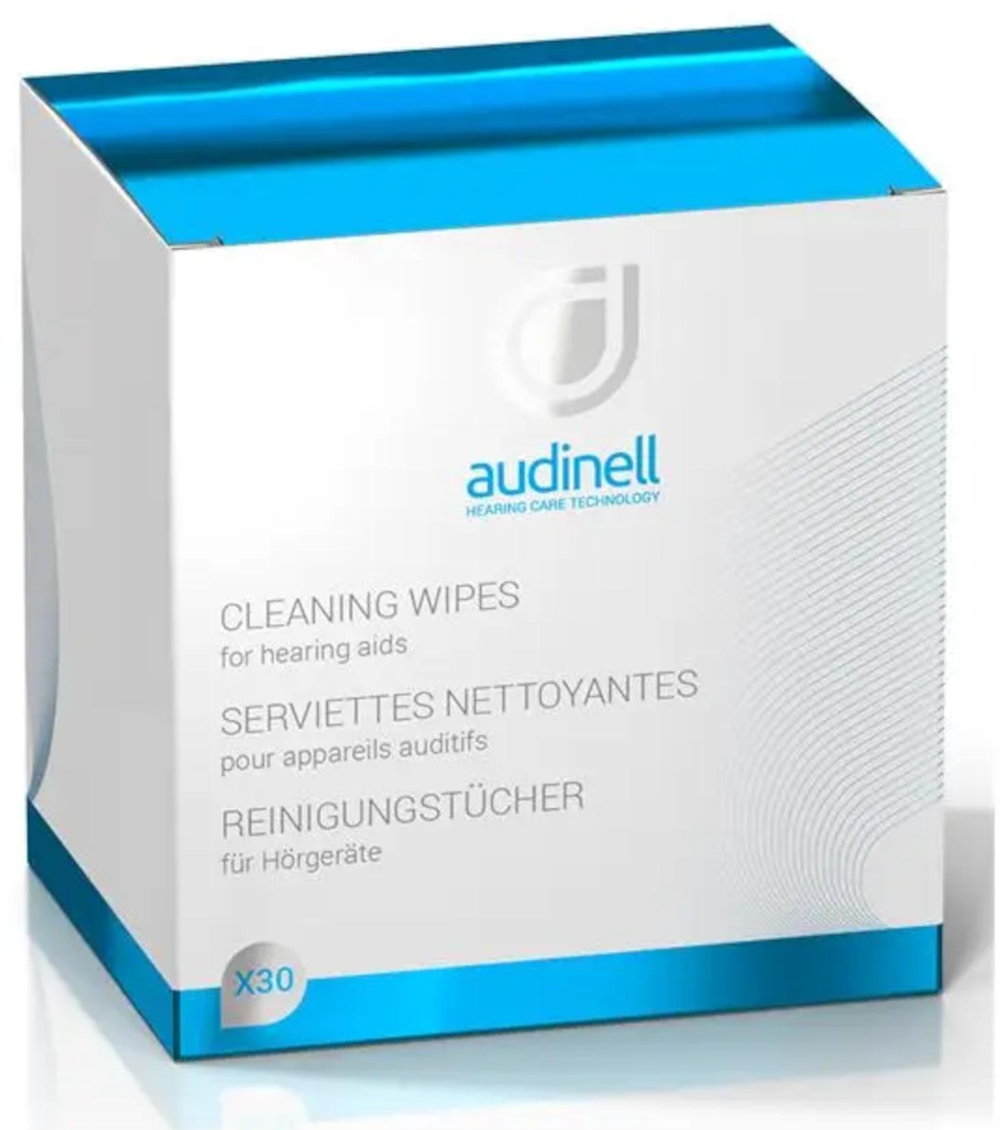 audinell 30er Hörgeräte-Reinigungstücher einzeln verpackte Hörgerätereinigungstücher Reinigungstücher zum Abwischen der Oberfläche des Hörgeräts und des Ohrpassstücks, Cleaning Wipes für alle Hörgeräte (1X 30er) NELL1 SVI30-59