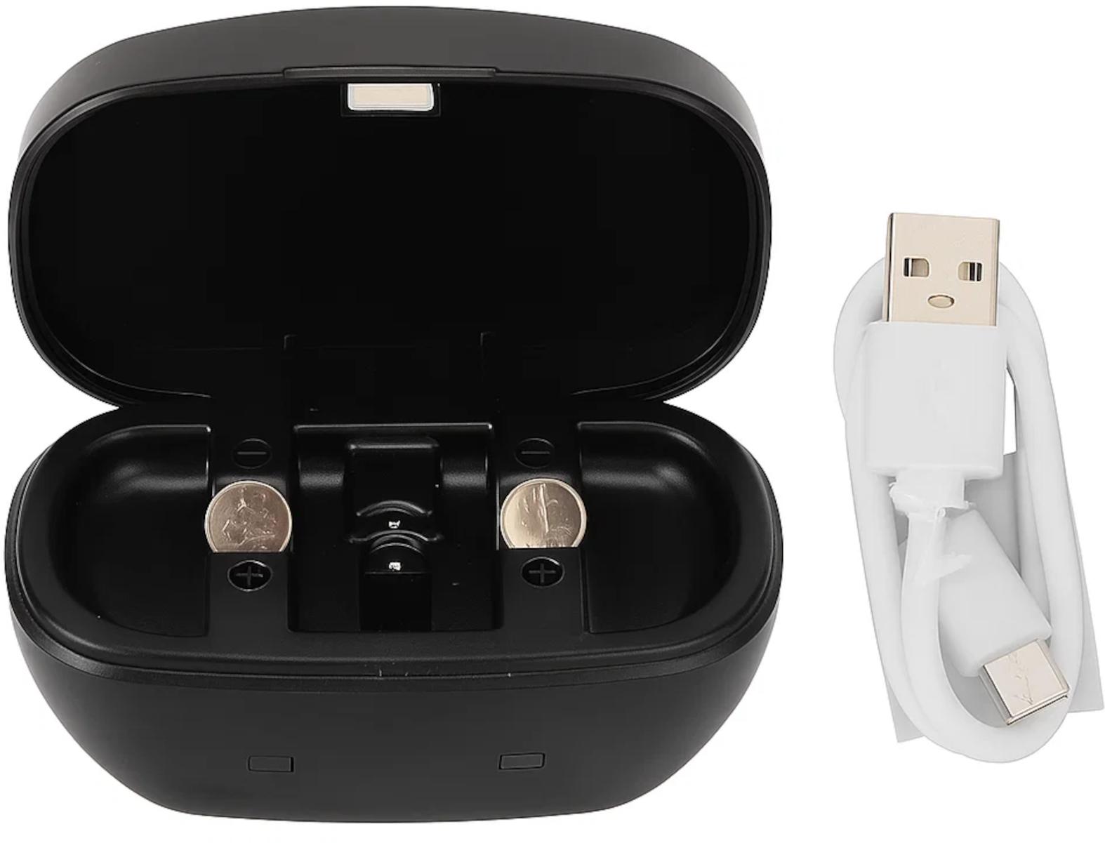 EWANTO Hörgeräteakkuladegerät A312 Kit mit 2x Akku Schwarz 02410