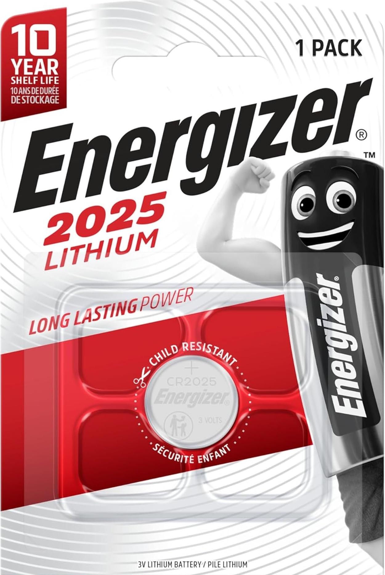 Energizer 140x Lithium 3V Zelle 1er Blister CR2025 IEC C Knopfzelle ECR2025