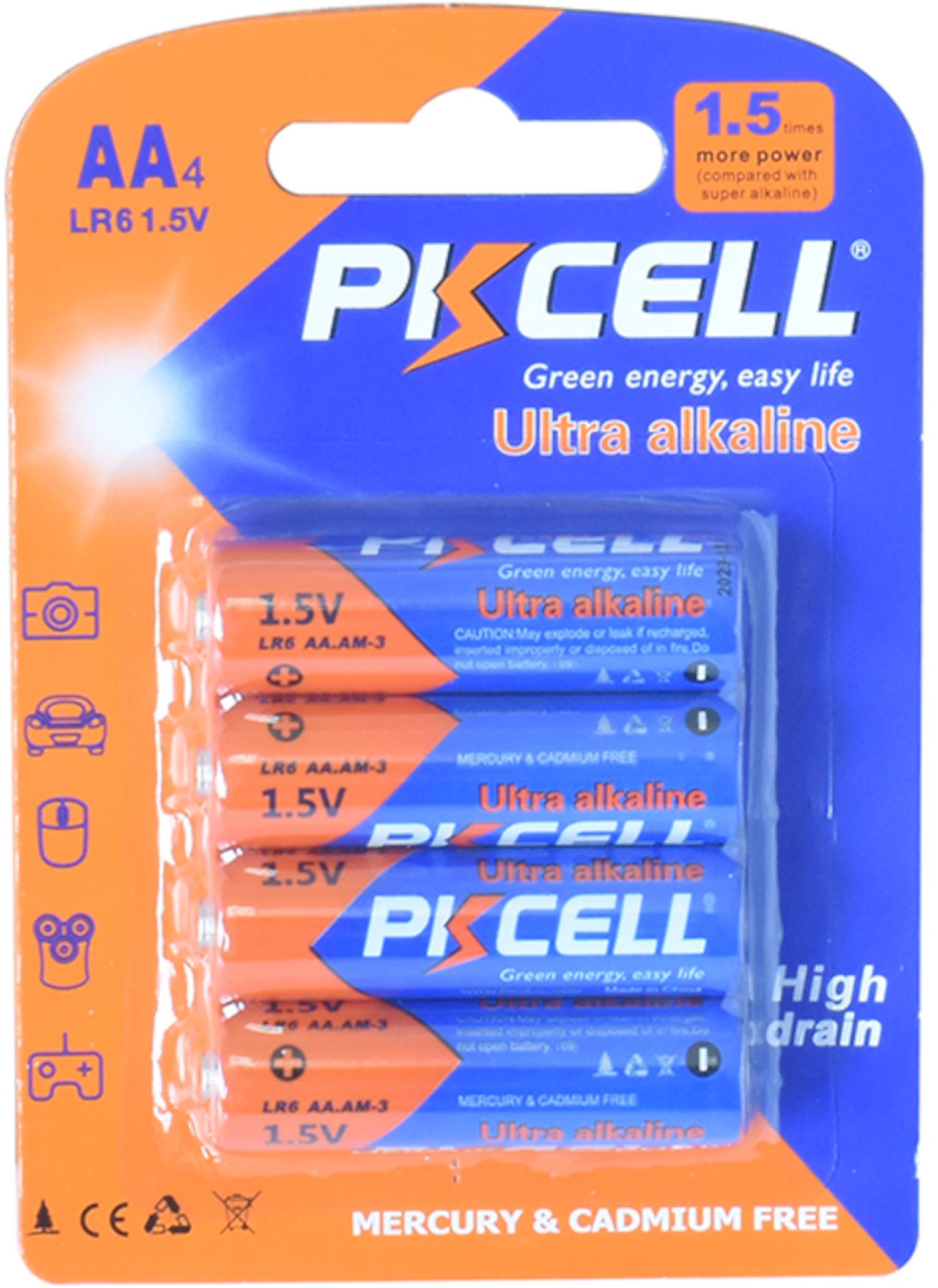 PKCELL 4er AA LR06 Batterien 1,5V Ultra alkaline Blister für Tastaturen, Uhren und Kinderspielzeug LR06 PKCELL 4er AA LR06 Batterien 1,5V Ultra alkaline Blister für Tastaturen, Uhren und Kinderspielzeug LR06