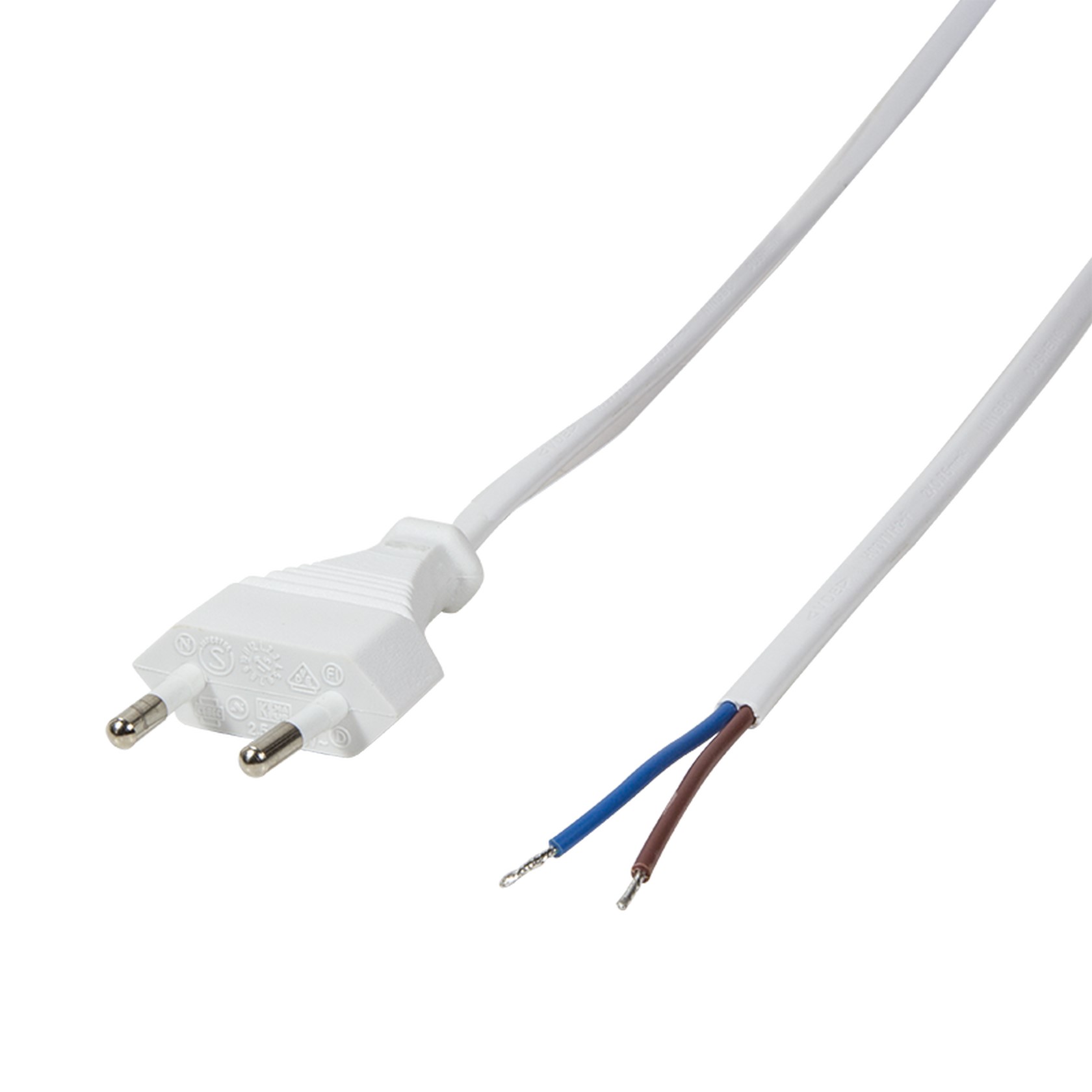 LogiLink Netzkabel Euro Stecker zu offenem Kabelende, 1.5m, Weiß CP138