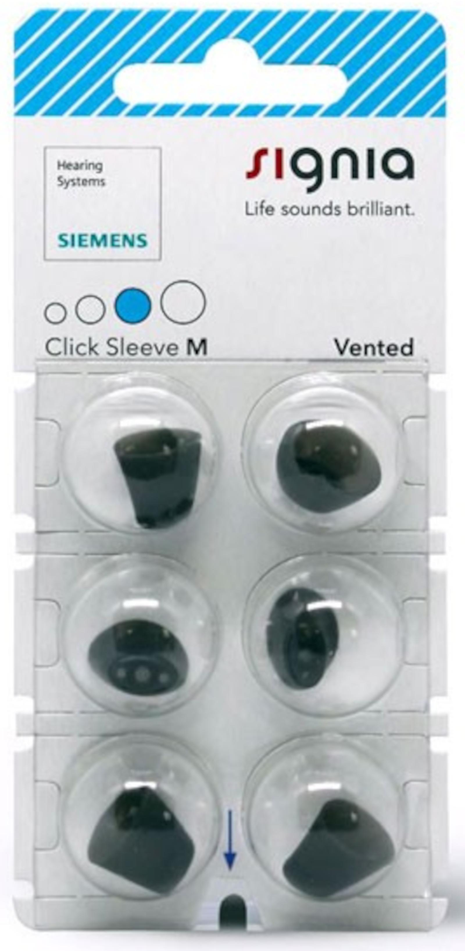 Signia Sleeve 3.0 Vented M Domes 6er Blister Blau Hörgeräteschirmchen Silikon connexx 10992865