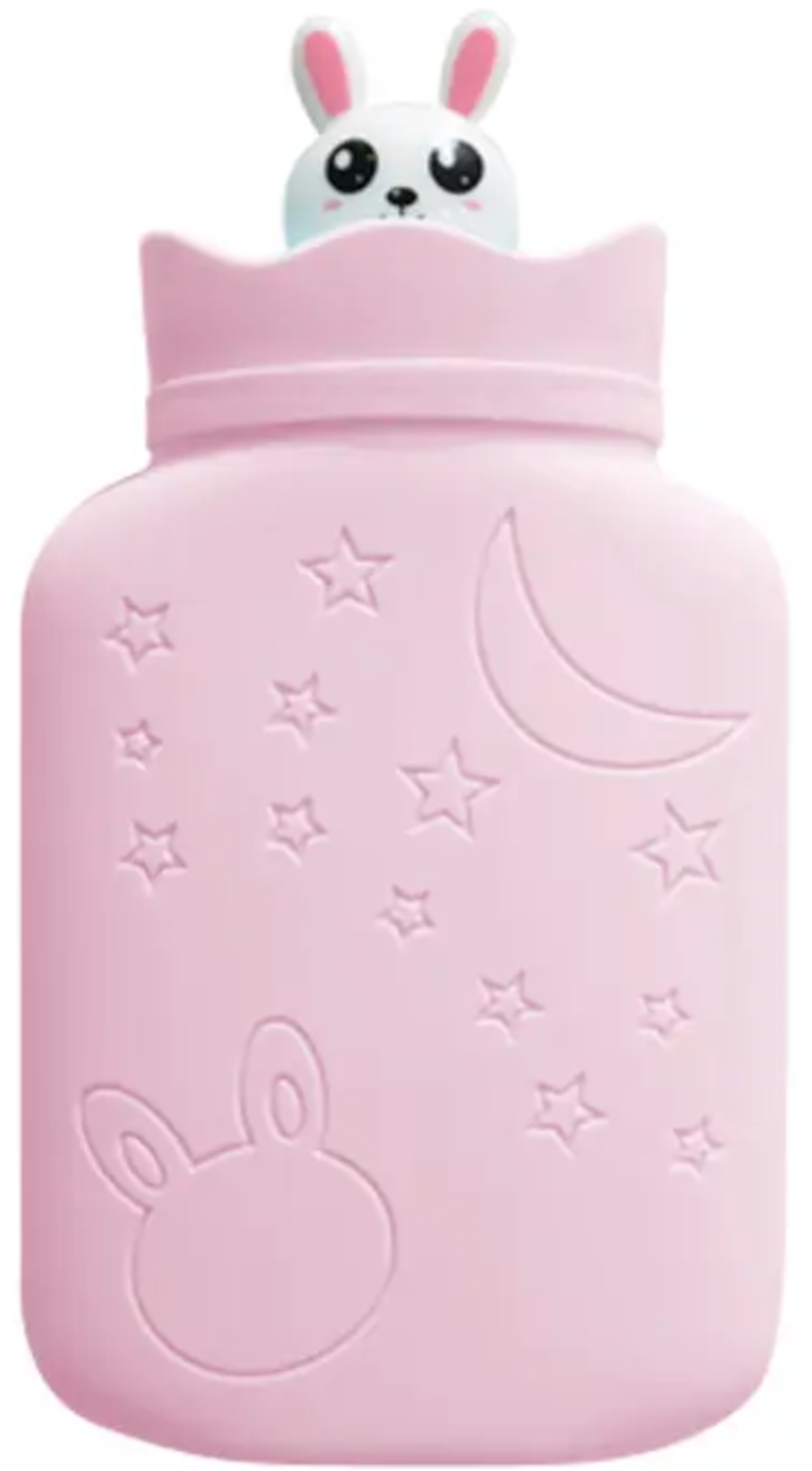 EWANTO Mini Silikon Hase Wärmflasche 350 ml Bettflasche Handwärmer für Erwachsene und Kinder Pink WHP-01
