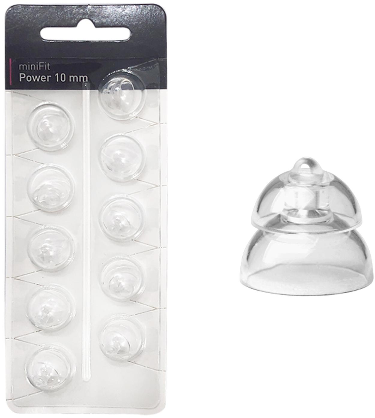 EWANTO miniFit 10er Blister 10 mm Power wie Oticon Domes Kuppeln Schirmchen für oticon miniFit Ex-Hörer MIFTP10M