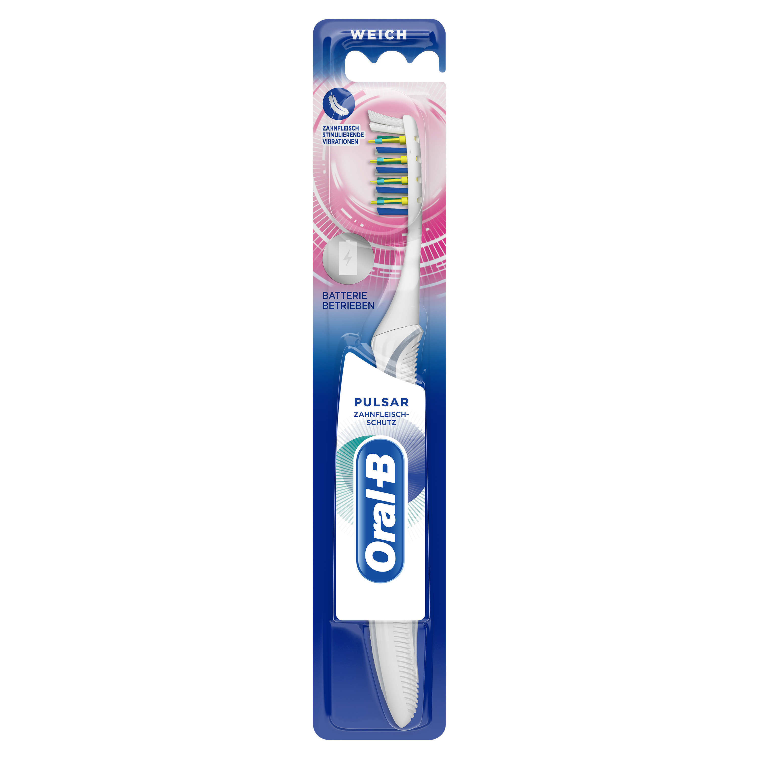 Oral-B Pulsar Zahnfleischschutz Zahnbrste Batteriebetriebene Handzahnbrste mit Vibration Weich Oral-B Pulsar Zahnfleischschutz Zahnbrste Batteriebetriebene Handzahnbrste mit Vibration Weich