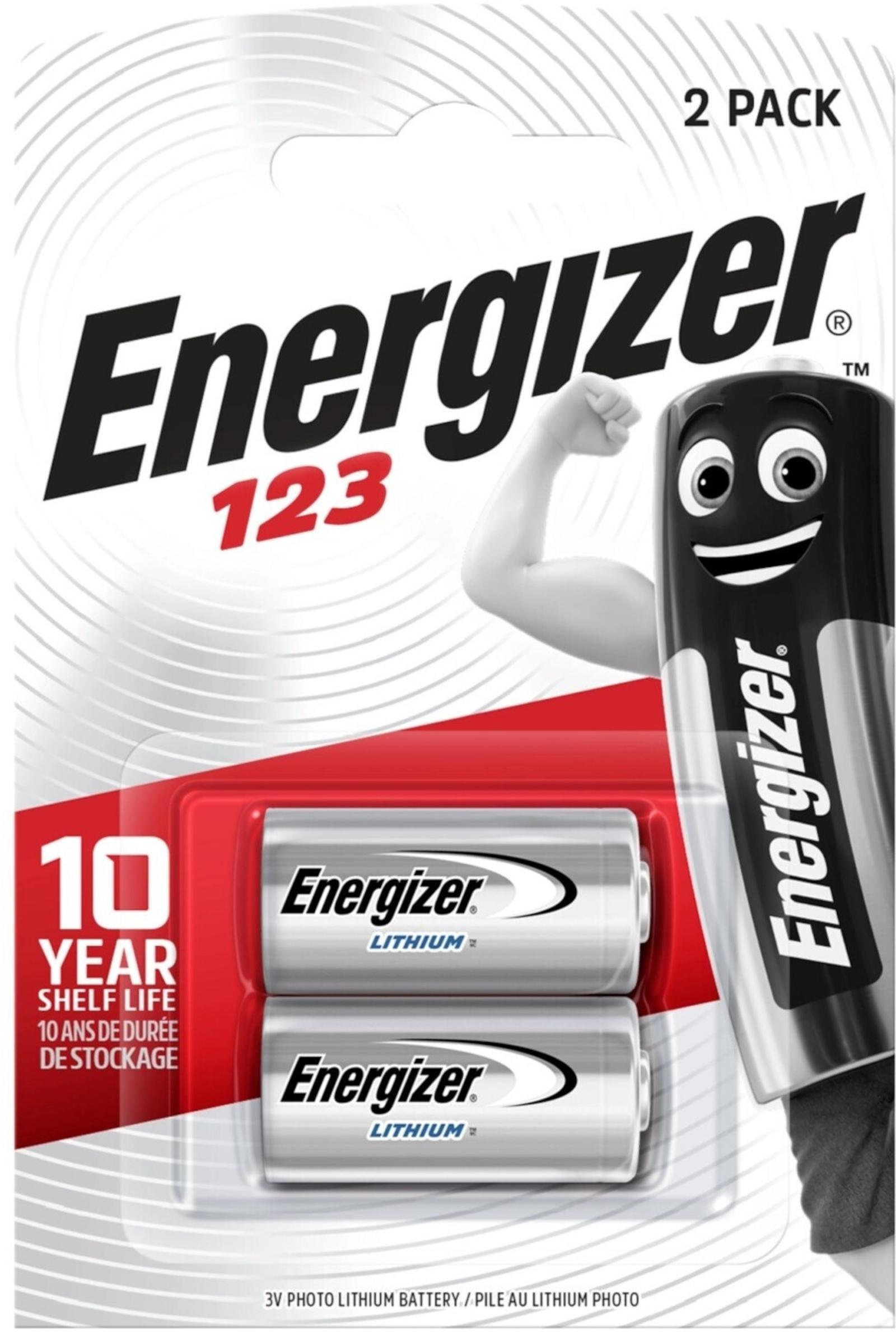 Energizer 3x Fotobatterie CR123 3V Lithium 2er Blister CR123A 123