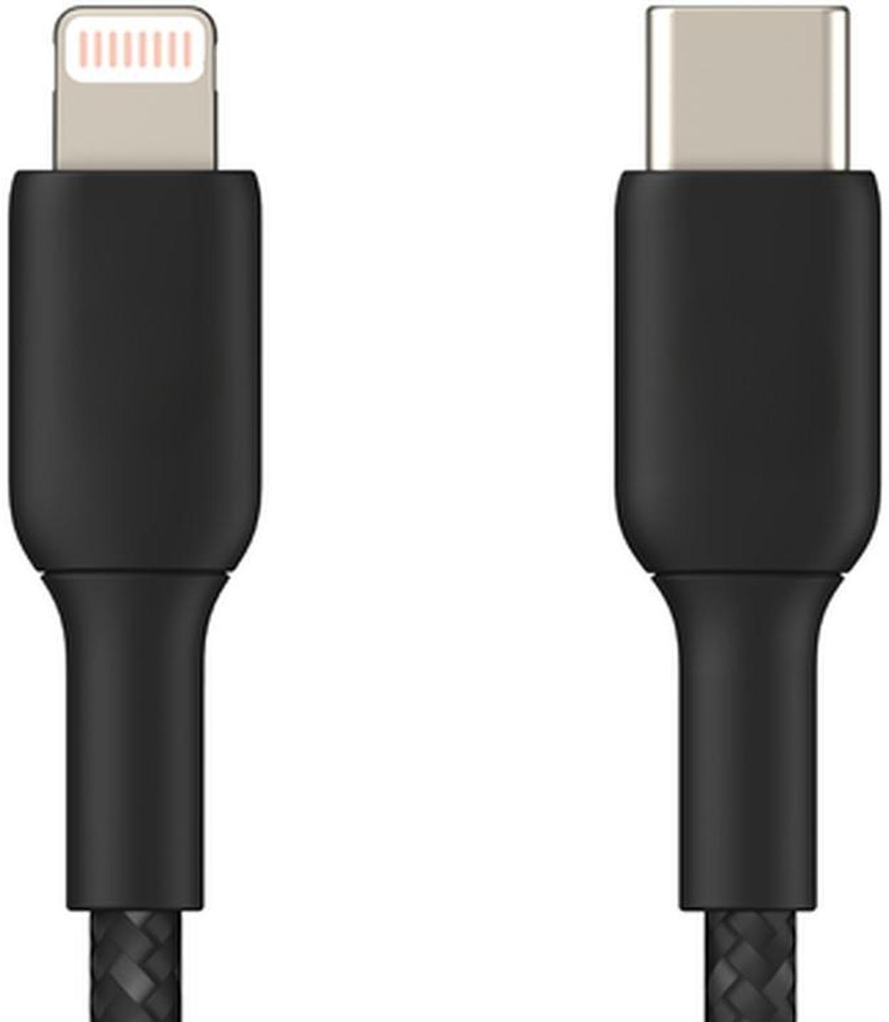 EWANTO 15 cm USB-C (m) auf für Apple für iOS für iPhone 5 bis 13 X Xr Xs Max für Ipad (m) Kabel, Schwarz Umflochten Verlängerung Hochwertig Schnelles Aufladen Datenübertragung Langlebig Universelle Kompatibilität für iPad für MacBook, Verbindung