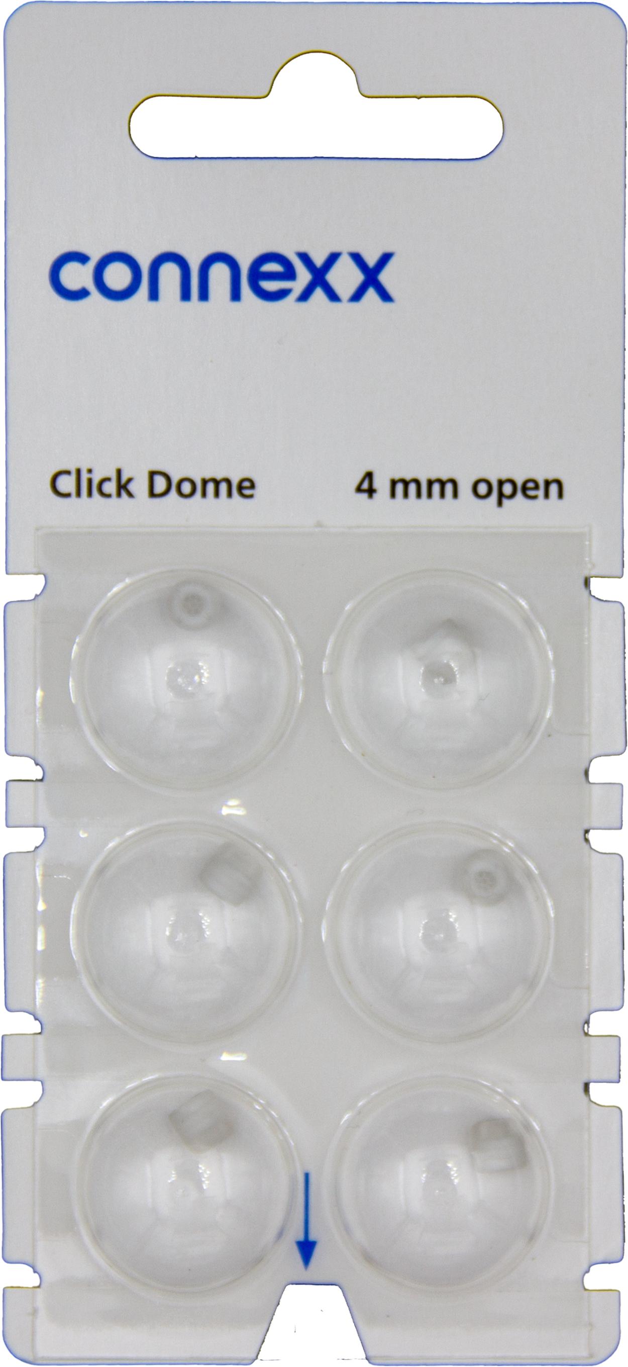 connexx Click 4 mm Open Domes 6er Blister Weiß Hörgeräteschirmchen Silikon 10426016