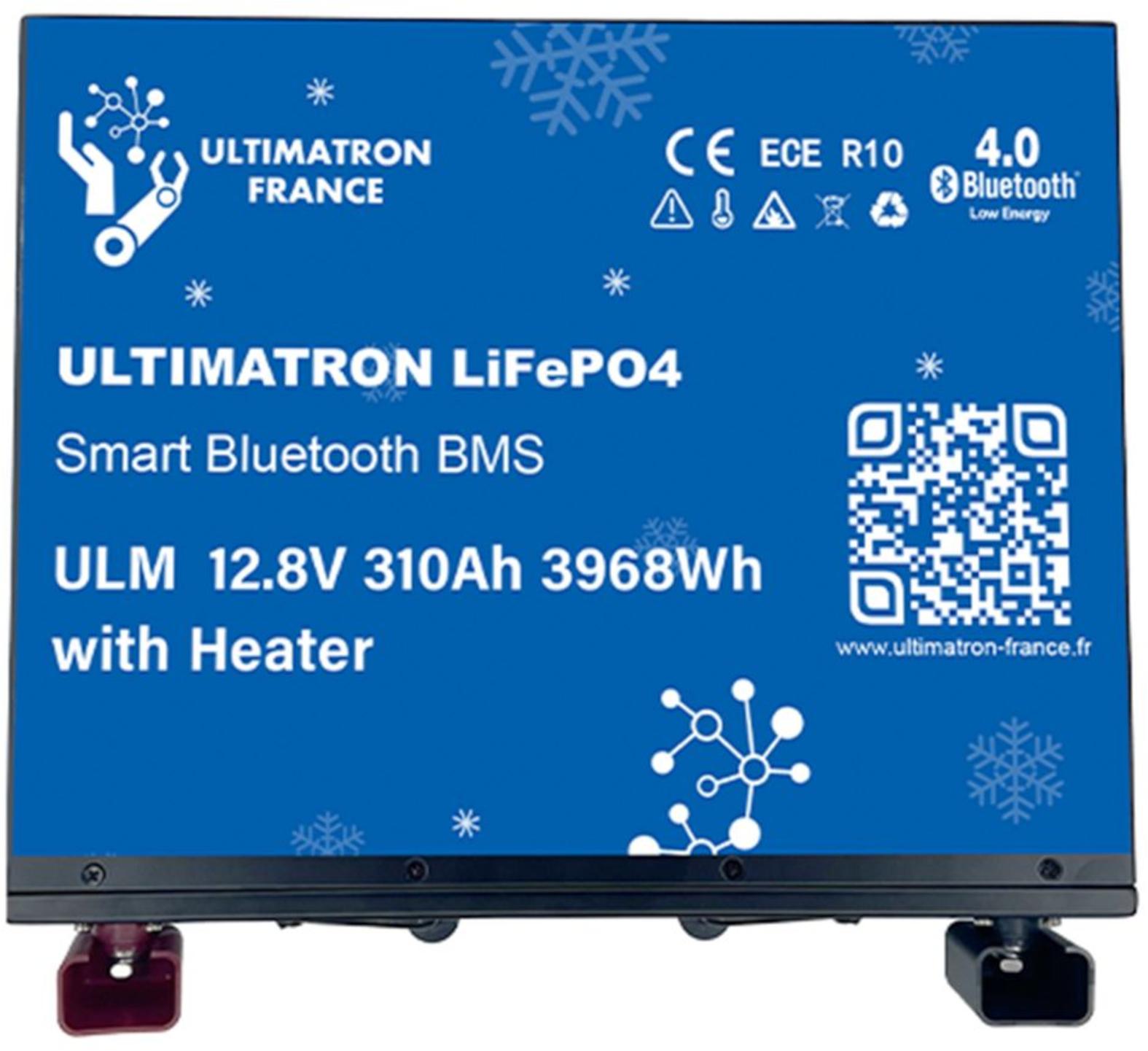 Ultimatron LifePo4 Lithiumbatterie 12,8 V 300Ah ULM-12-310H mit Heizfunktion und Bluetooth und Smart BMS integriert Metallgehäuse gem. § 12 Abs. 3 UStG ULM-12-310H