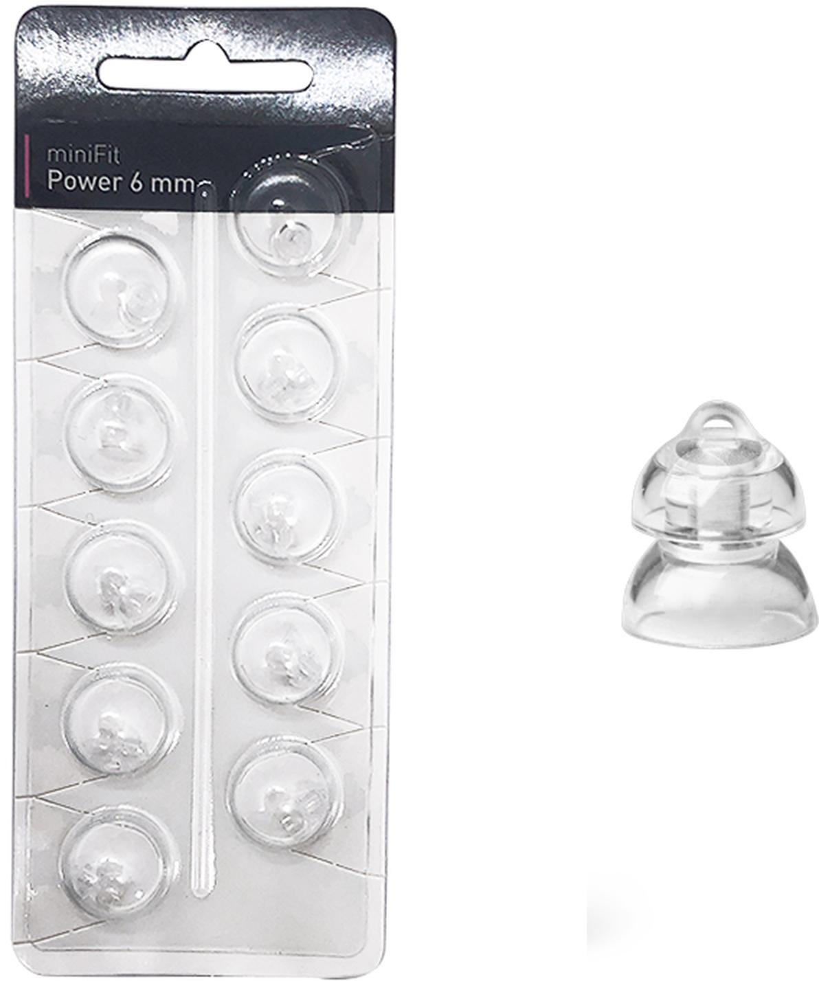 EWANTO miniFit 10er Blister 6 mm Power wie Oticon Domes Kuppeln Schirmchen für oticon miniFit Ex-Hörer MIFTP6M