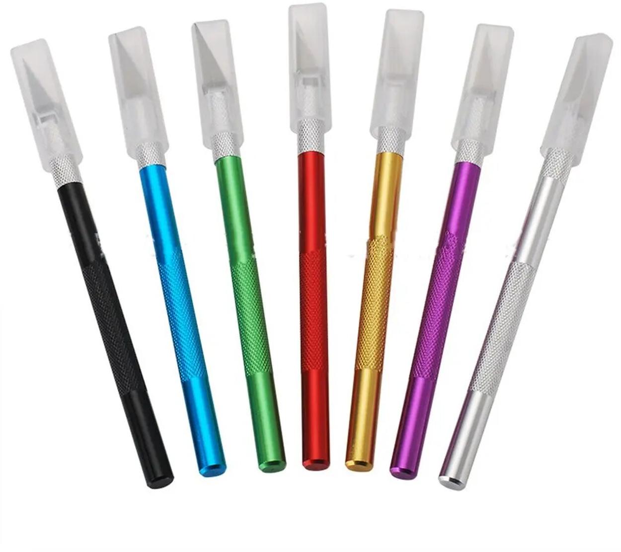 EWANTO Skalpell Schnittmesser bunt mit 5 Ersatzklingen KL-1A