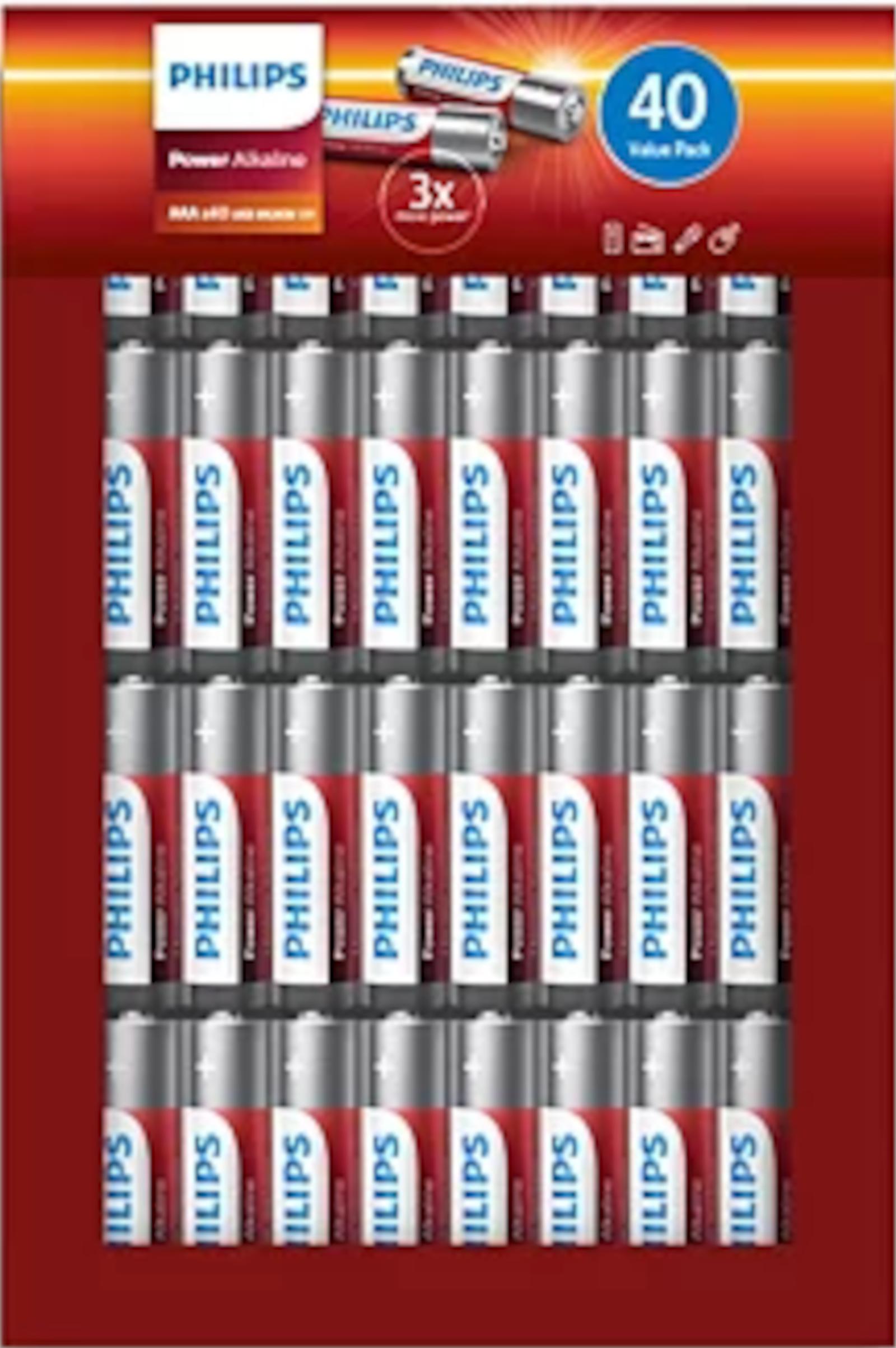 Philips Power Alkaline AAA 40er Pack LR03P40FP/10