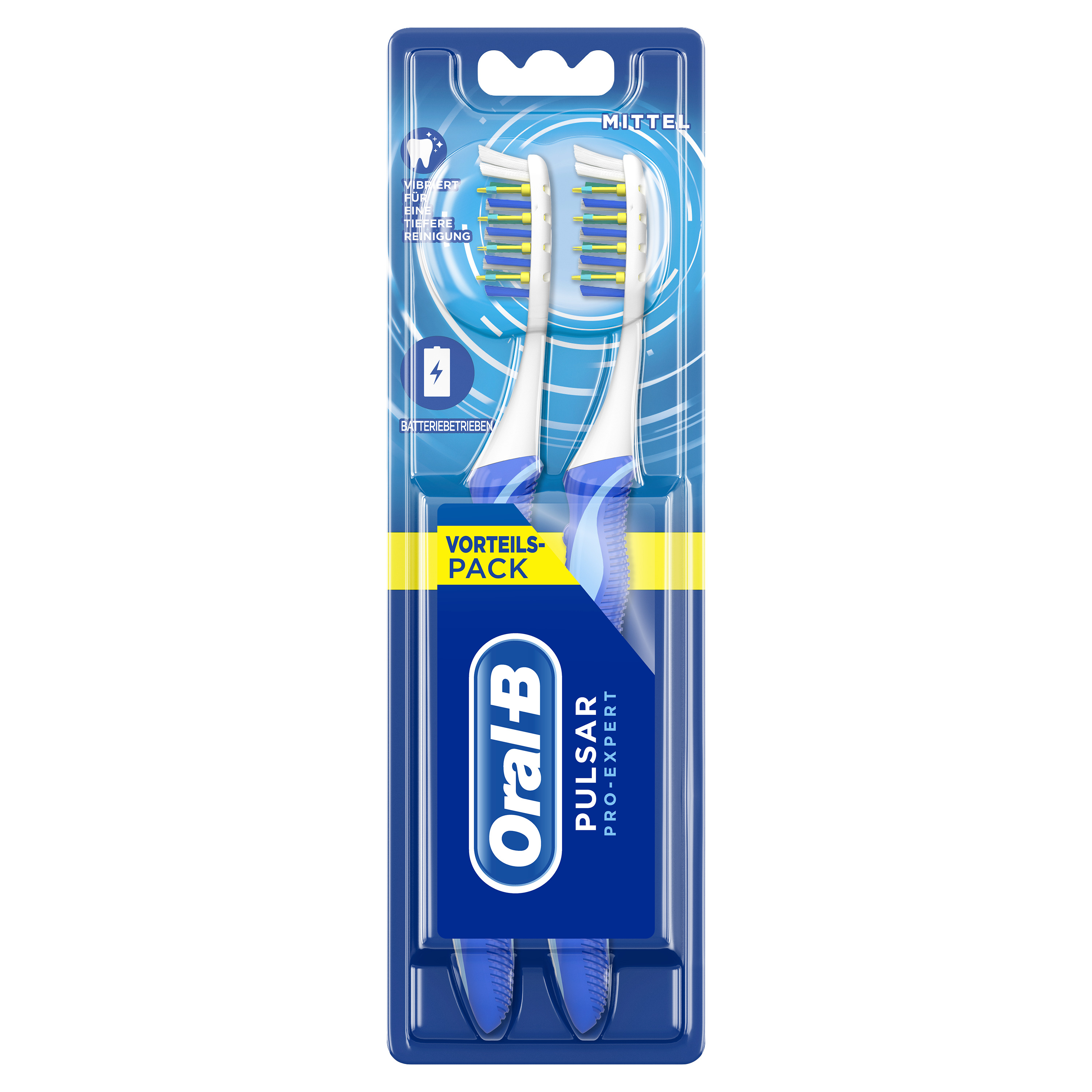 EWANTO_de__L16196__Oral-B__82500n3wwN9iisAk3 Oral-B Pulsar Pro-Expert Zahnbürste Vorteilspack batteriebetriebene Handzahnbürste mit Vibration für eine tiefere Reinigung 2 Stück mittel