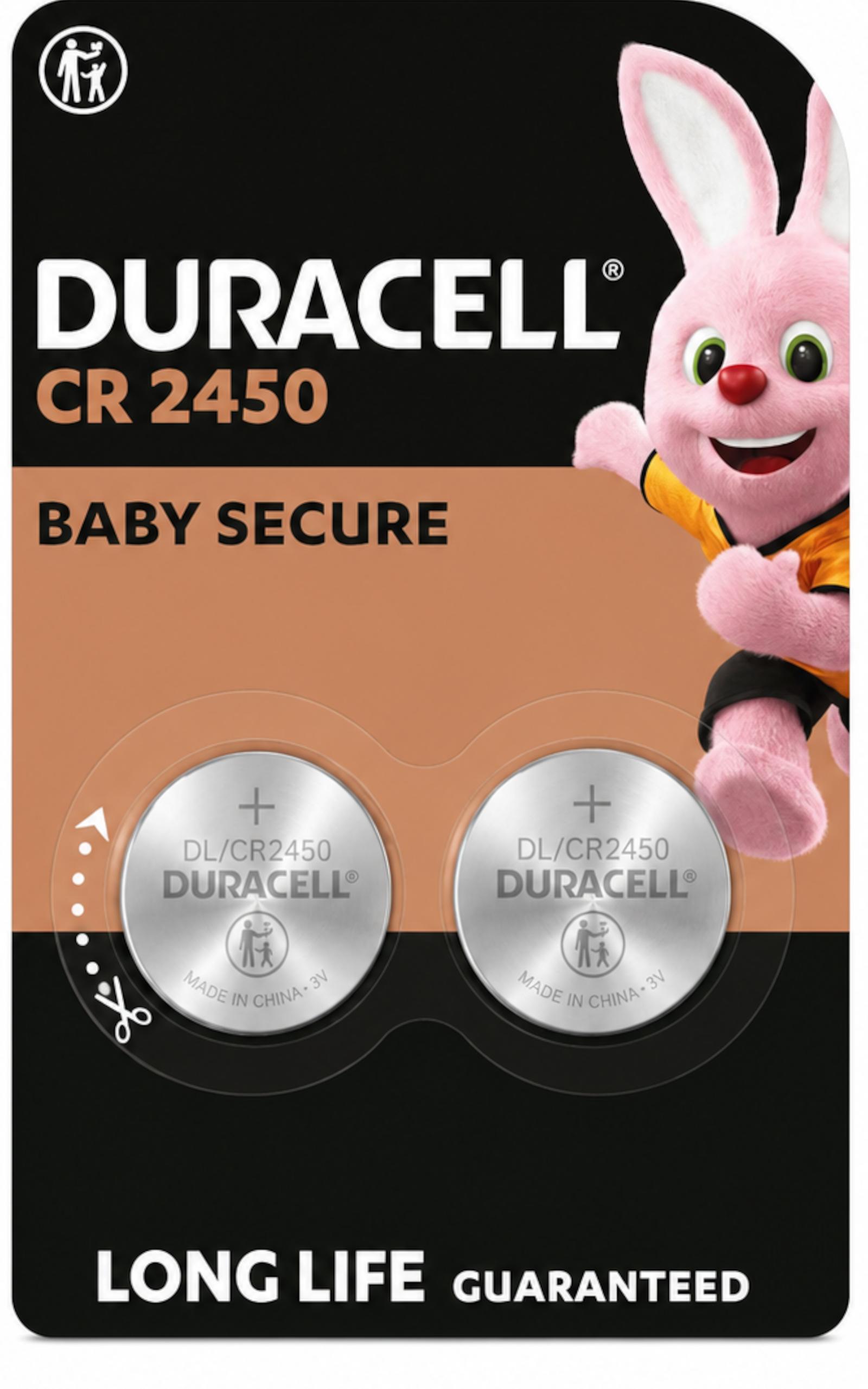 Duracell CR2450 Knopfzelle DL2450 Lithium 3V 2er Blister 620mAh 2450