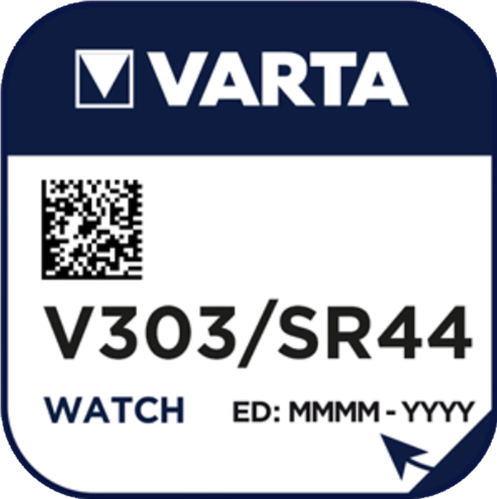 Varta 100x Watch 303 Uhrenzelle Knopfzelle SR 44 SW V303 Silber-Oxid 180 mAh 1,55 V 1er Blister V 303